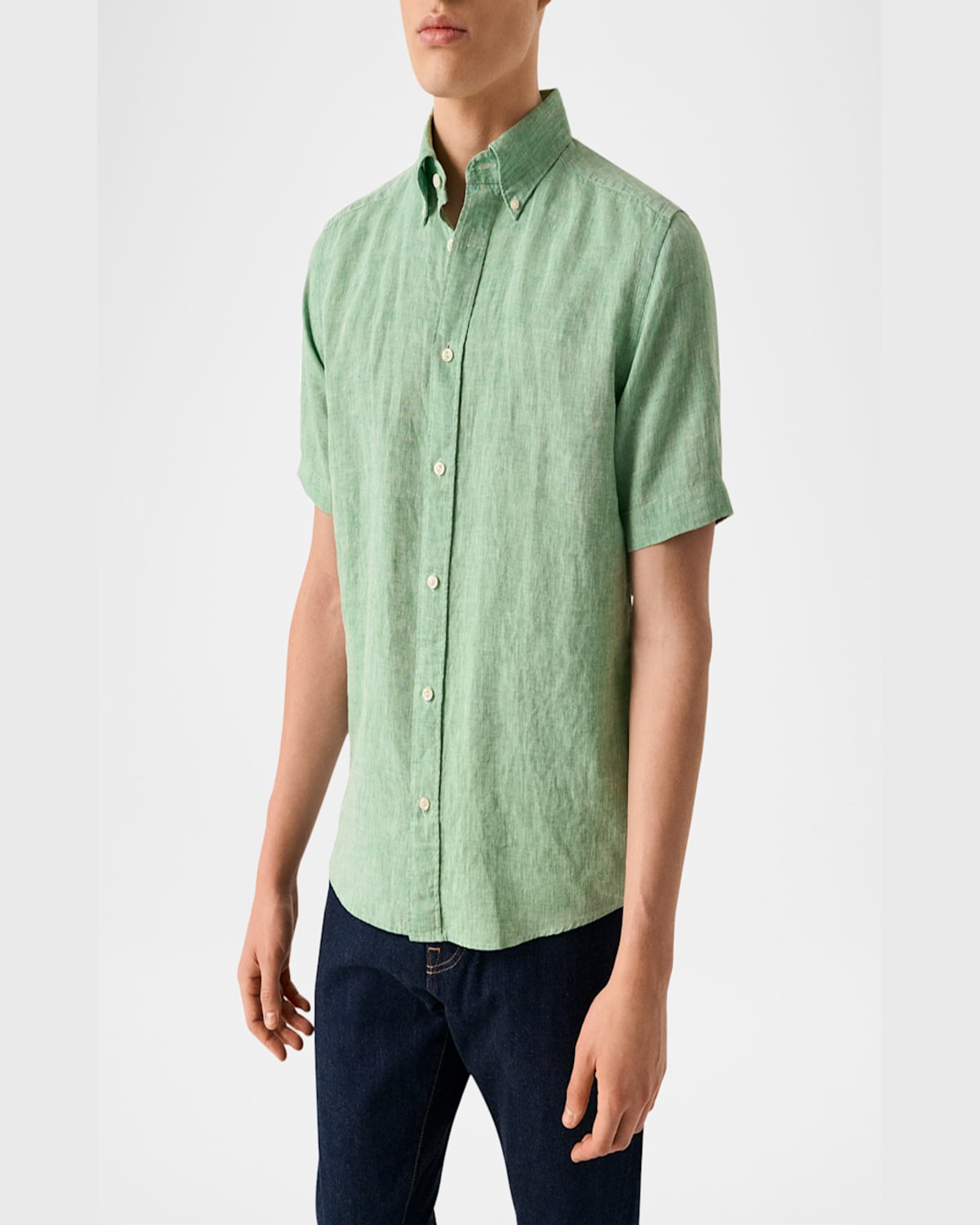 Eton Men's Signature Linen Contemporary Fit Short-sleeve Shirt