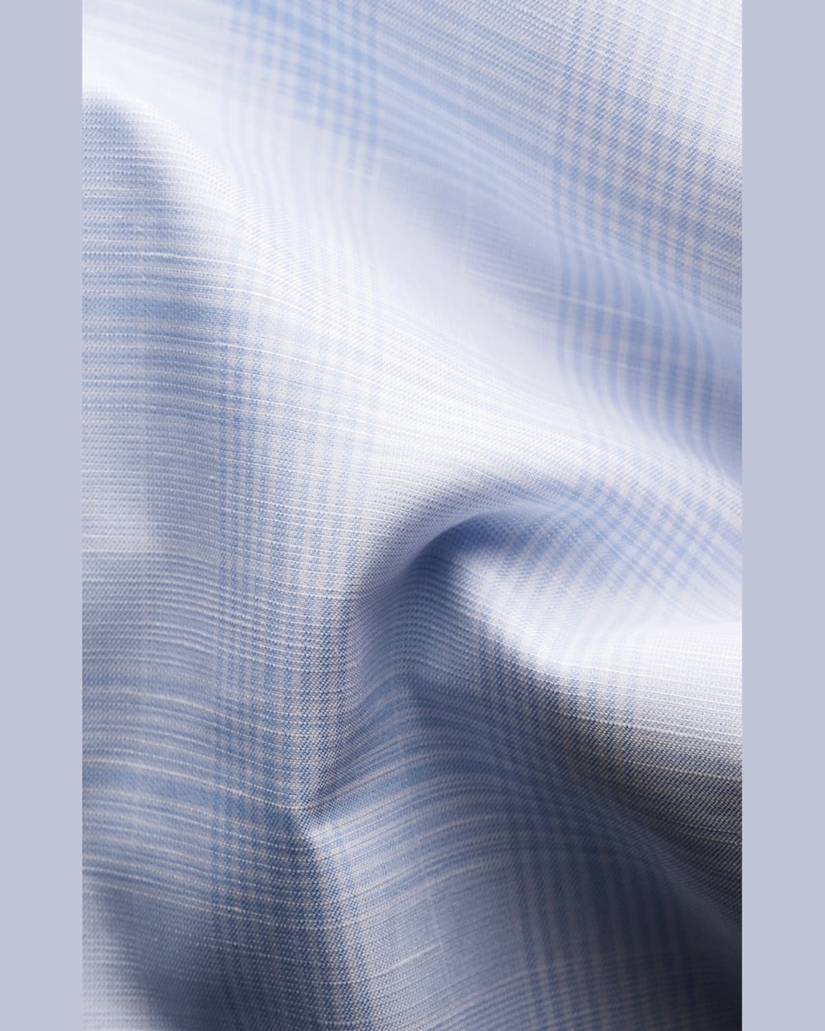 Shop Eton Men's Elevated Cotton-linen Check Slim-fit Dress Shirt In Light Blue