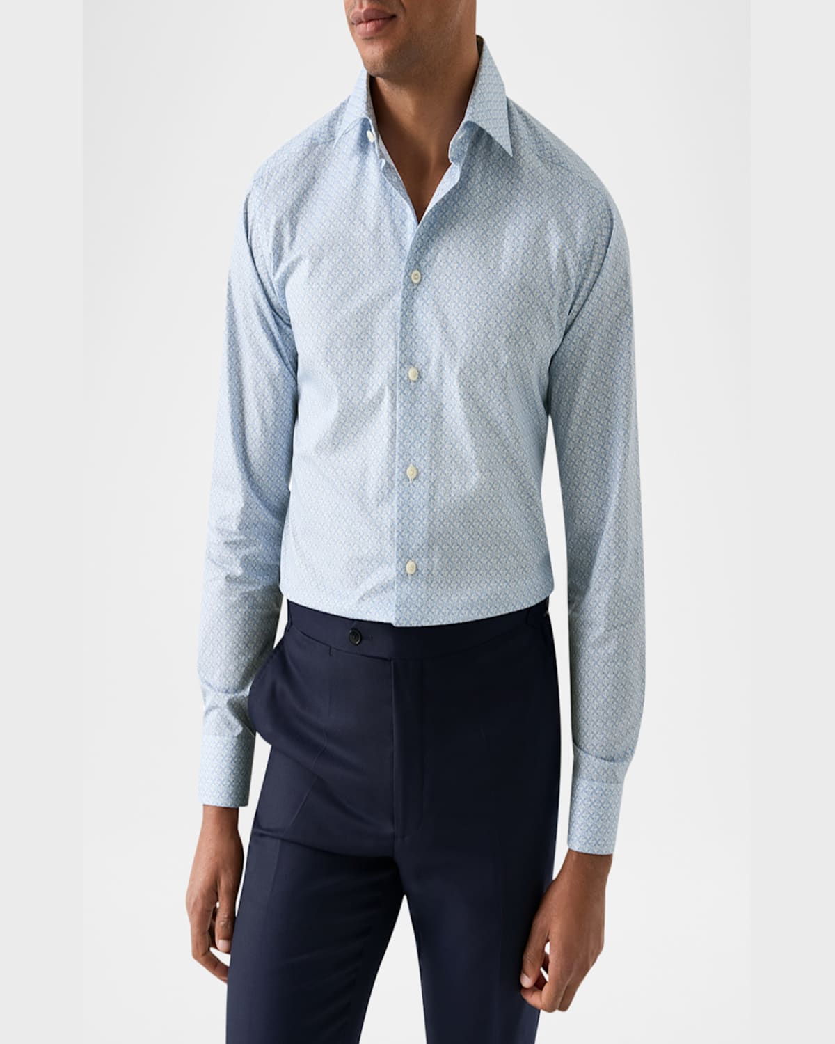 Eton Men's Signature Twill Mosaic-print Contemporary Fit Dress Shirt