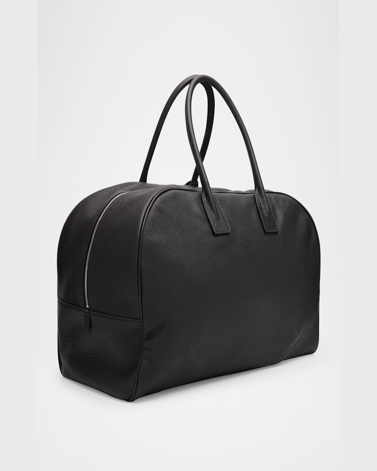 Saint Laurent Men's Leather Bowling Duffel Bag In Nero