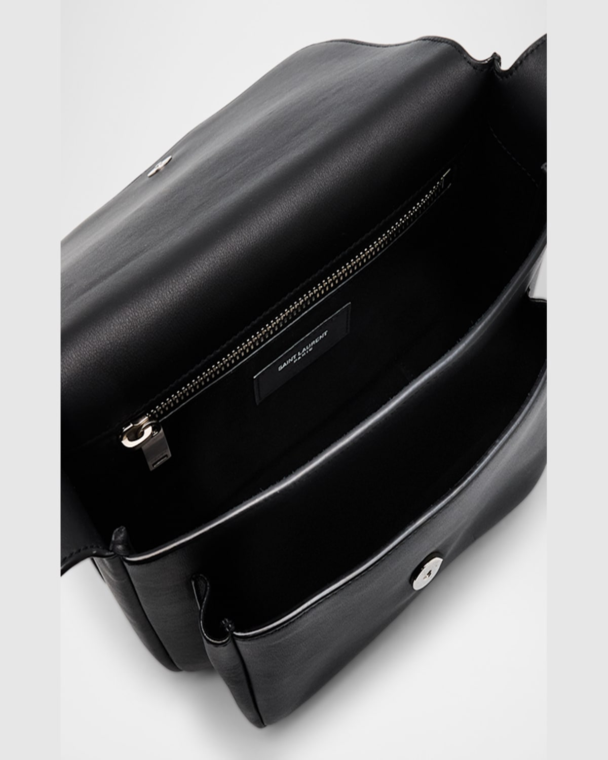 Saint Laurent Men's Leather Messenger Bag In Nero