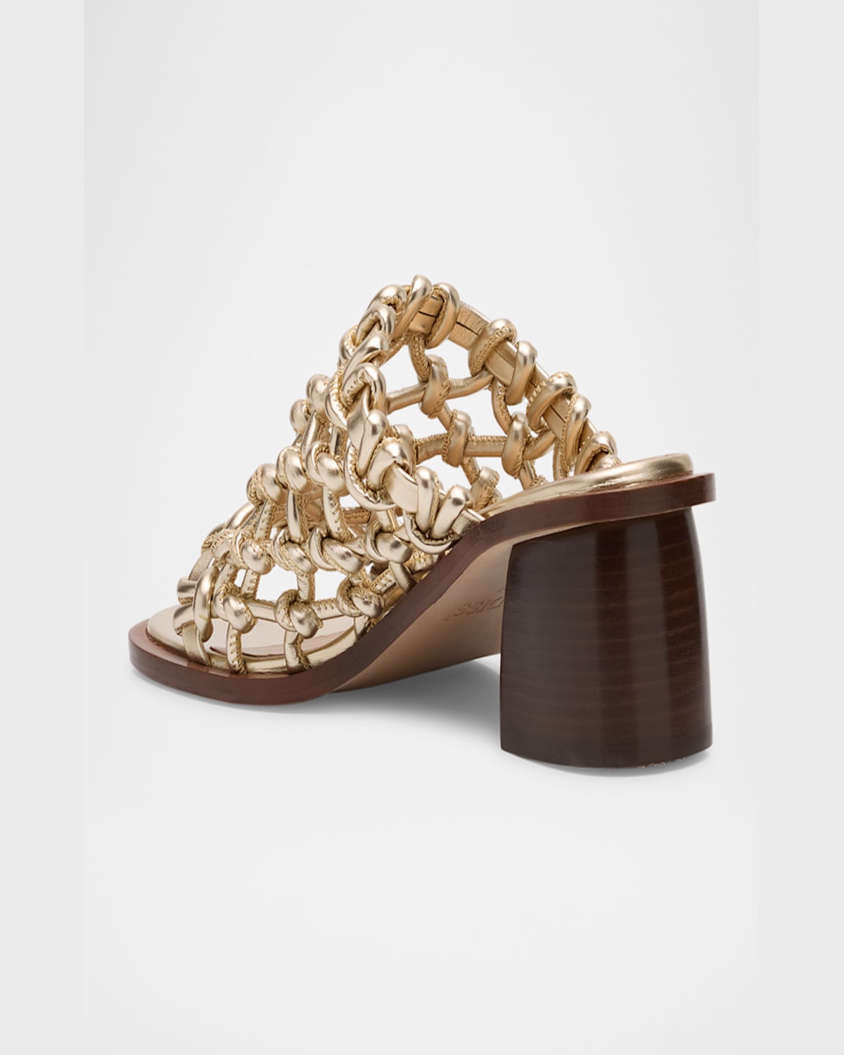 Shop Odissi Nour Metallic Caged Sandals In Light Gold