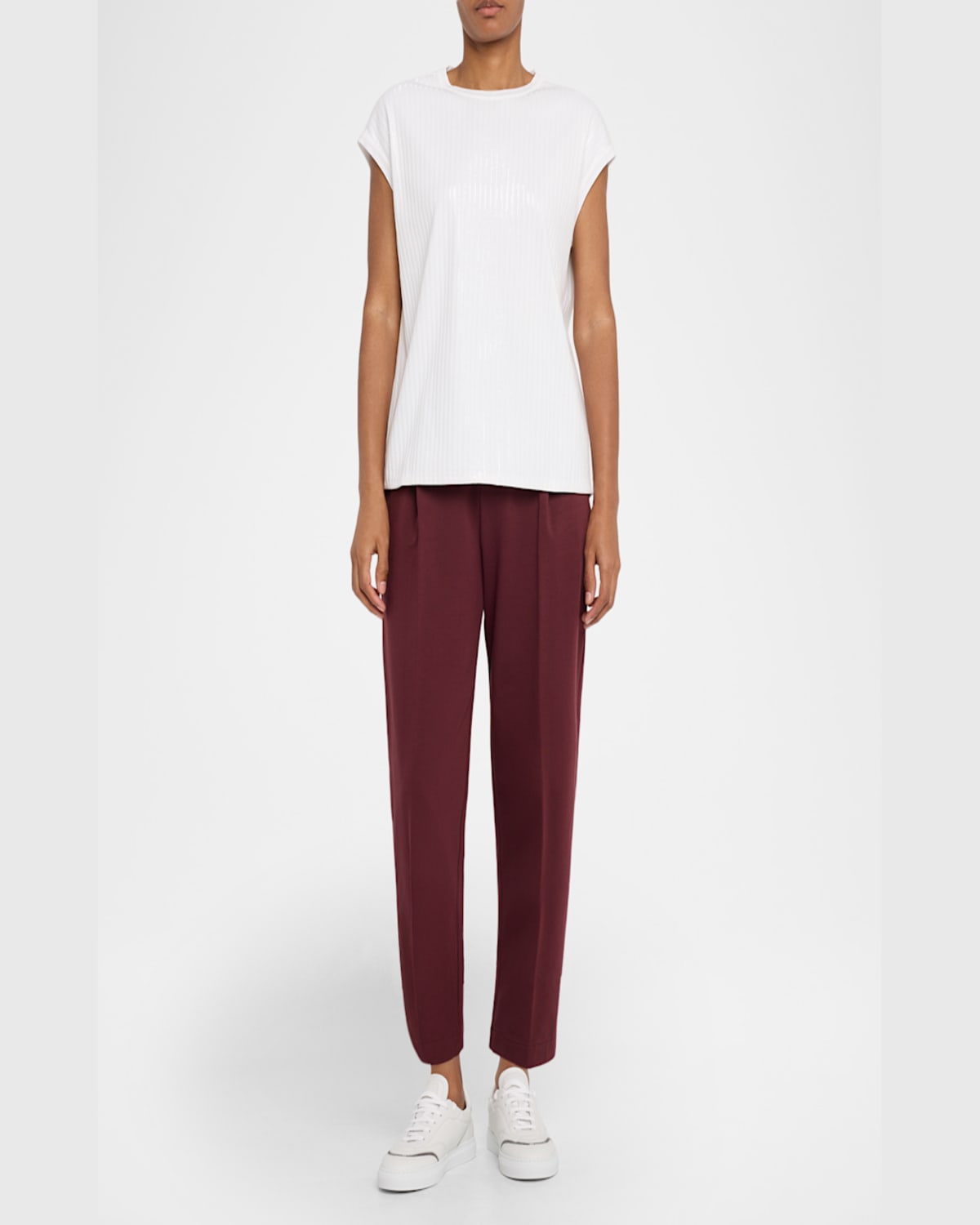 Brunello Cucinelli Monili Crewneck Short-sleeve T-shirt In C159 White