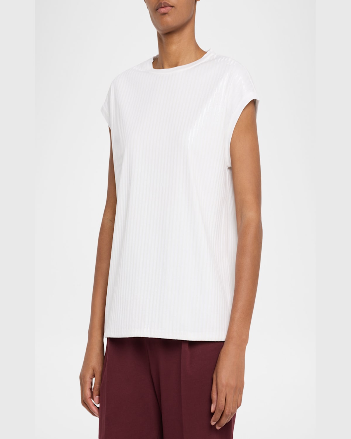 Brunello Cucinelli Monili Crewneck Short-sleeve T-shirt In C159 White