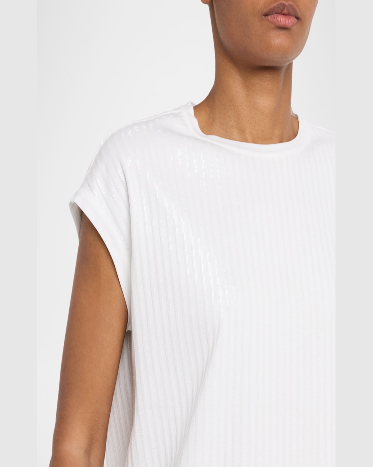 Brunello Cucinelli Monili Crewneck Short-sleeve T-shirt In C159 White