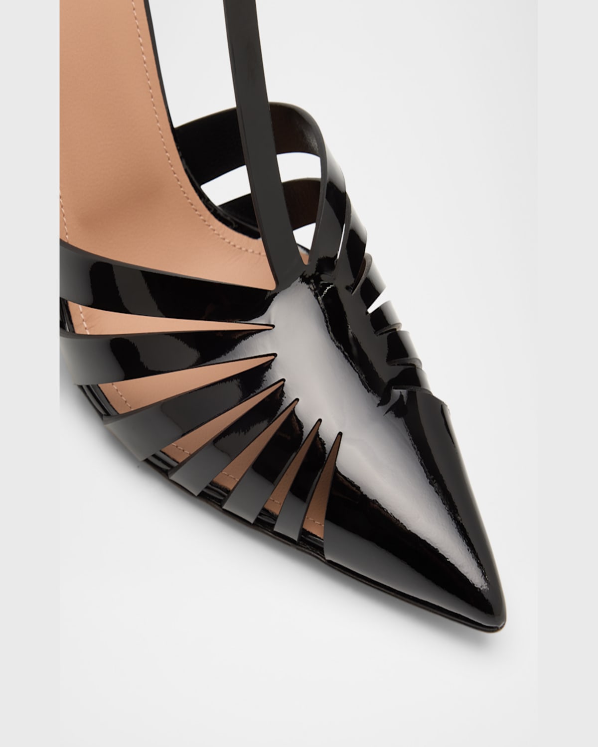 Malone Souliers Jennifer Caged Patent Leather T-strap Pumps In Black