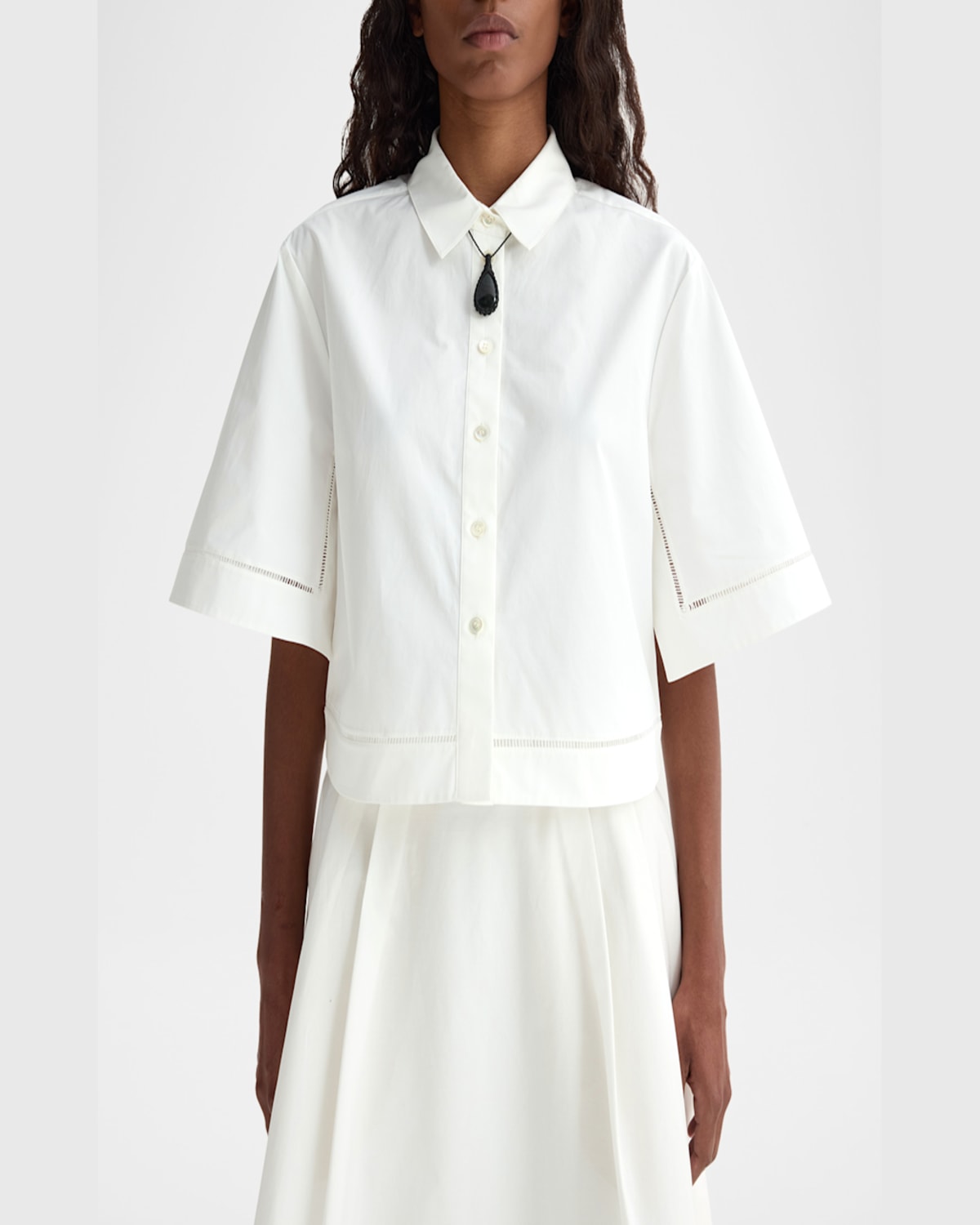 Shop Rohe Ladder Embroidered Poplin Shirt