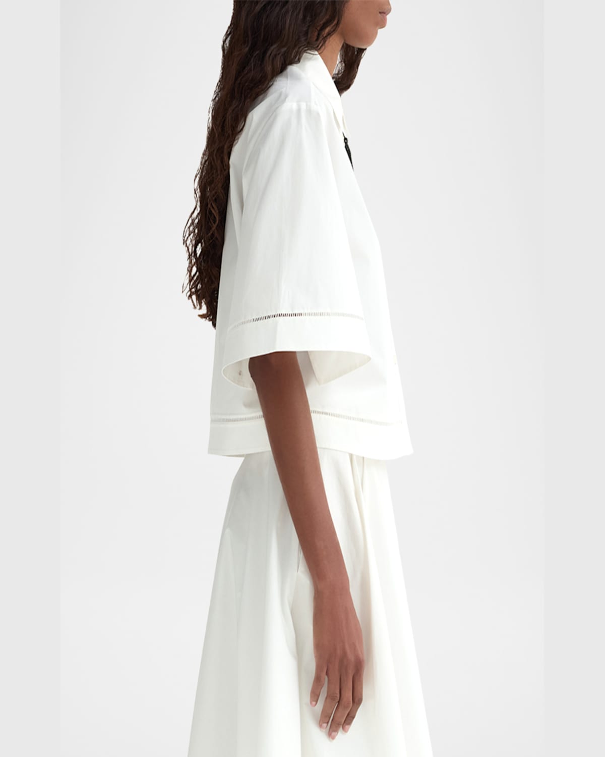 Shop Rohe Ladder Embroidered Poplin Shirt