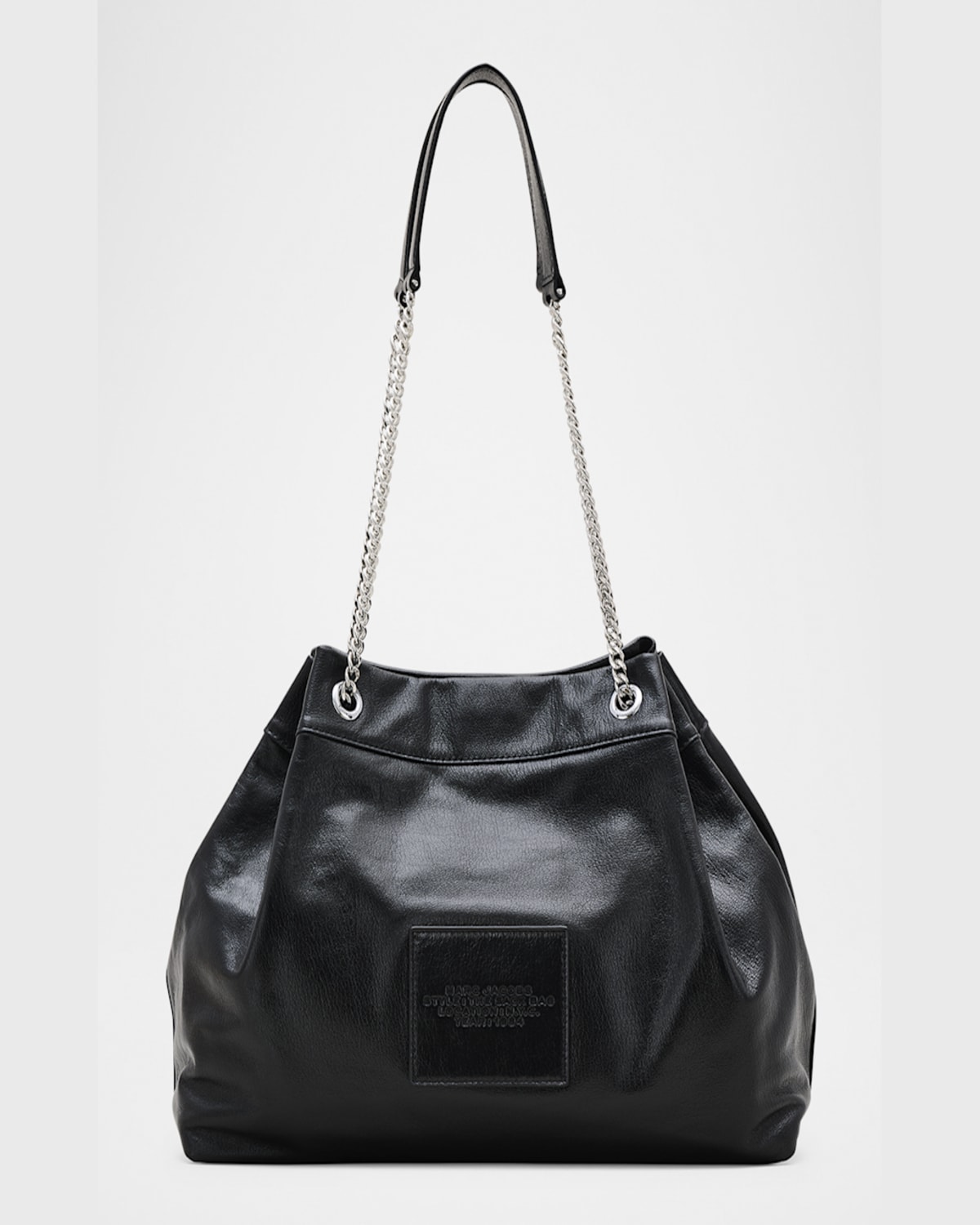 Marc Jacobs Structured Black Shoulder Bag With Drawstring Closure In Black
