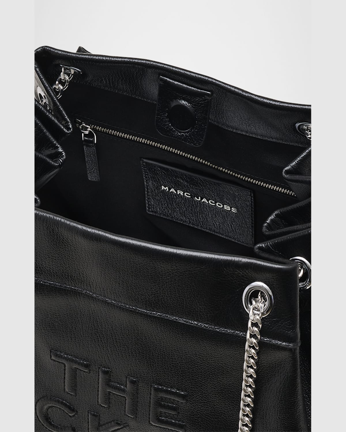 Marc Jacobs Structured Black Shoulder Bag With Drawstring Closure In Black