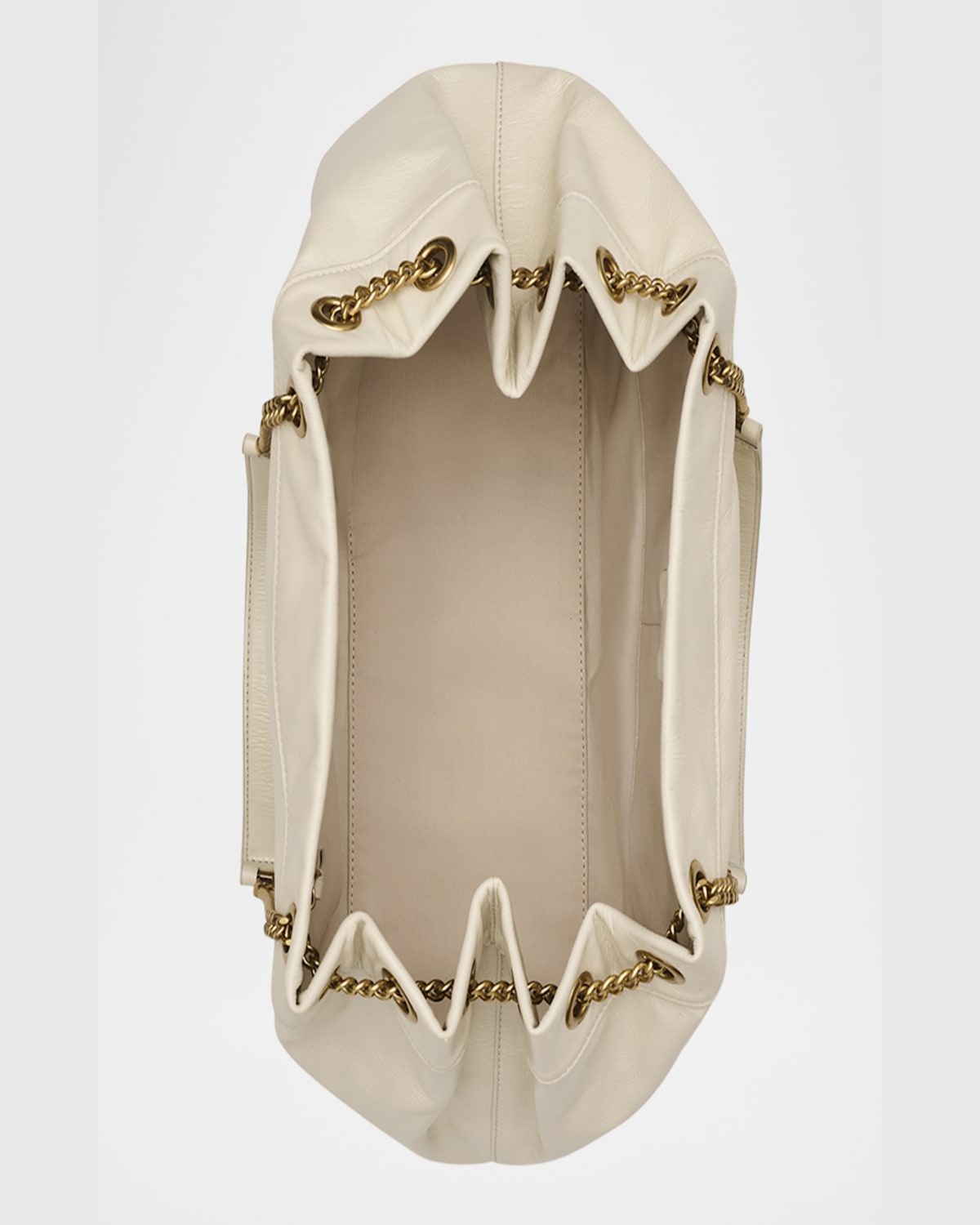 Marc Jacobs Women's The Chain Sack Leather Shoulder Bag In Cloud White
