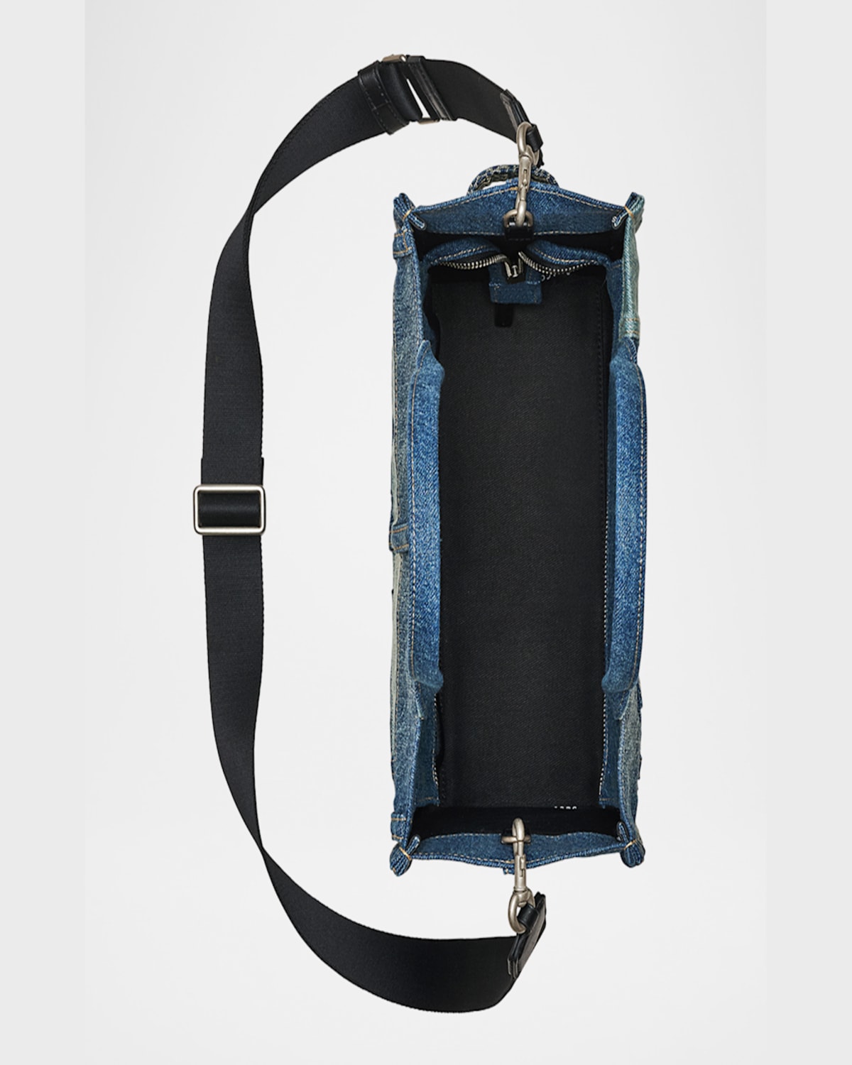 Marc Jacobs The Deconstructed Denim Medium Tote Bag In Indigo Multi