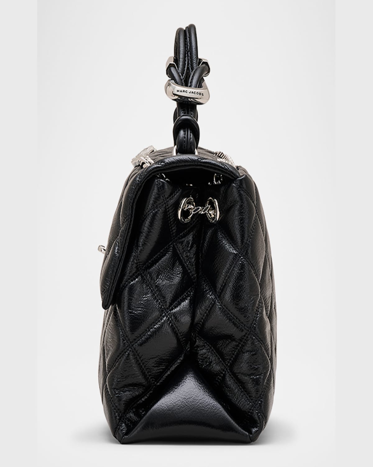 Marc Jacobs The Xl Dual Chain Diamond Quilted Convertible Leather Shoulder Bag In Black