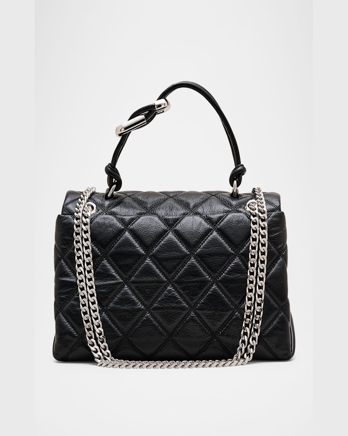 Marc Jacobs The Dual Chain Diamond Quilted Convertible Leather Shoulder Bag