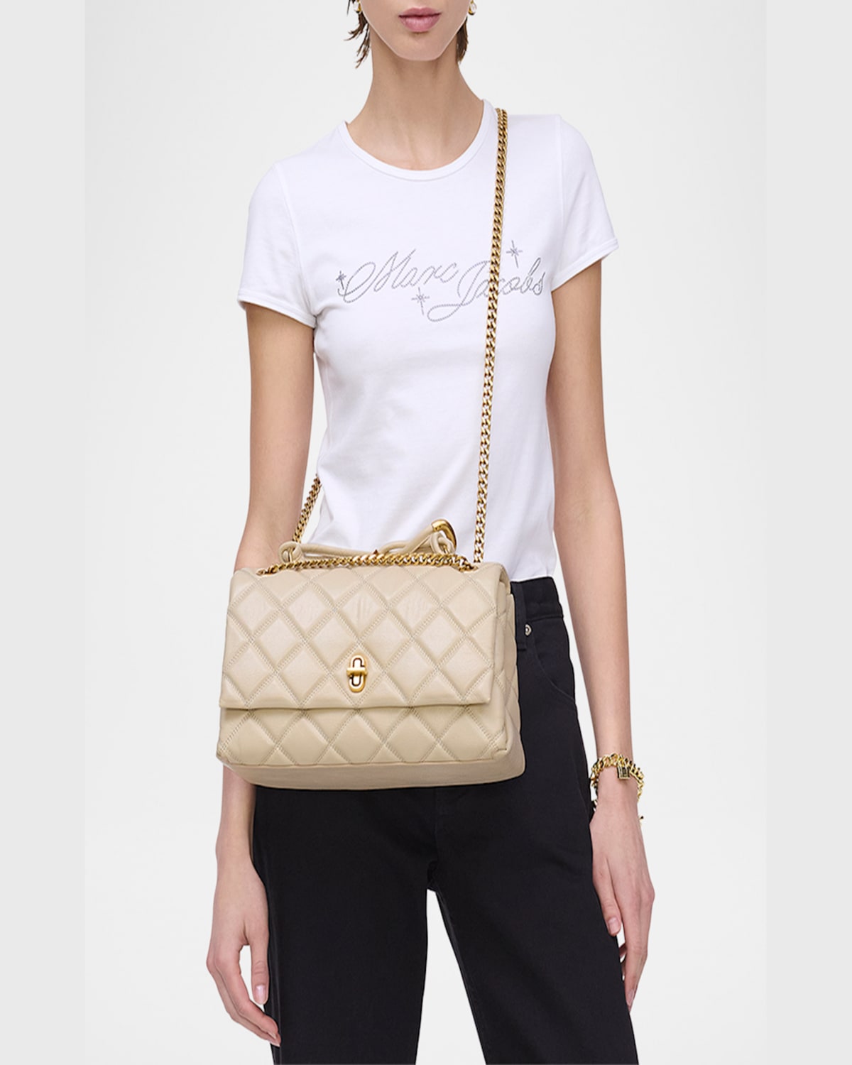 Marc Jacobs The Dual Chain Shoulder Bag In Cloud White