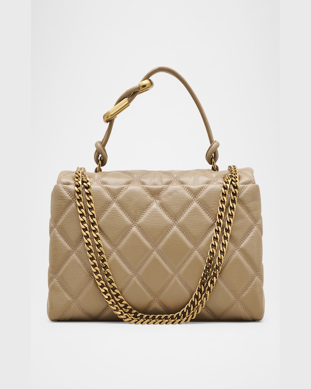 Marc Jacobs The Dual Chain Diamond Quilted Convertible Leather Shoulder Bag