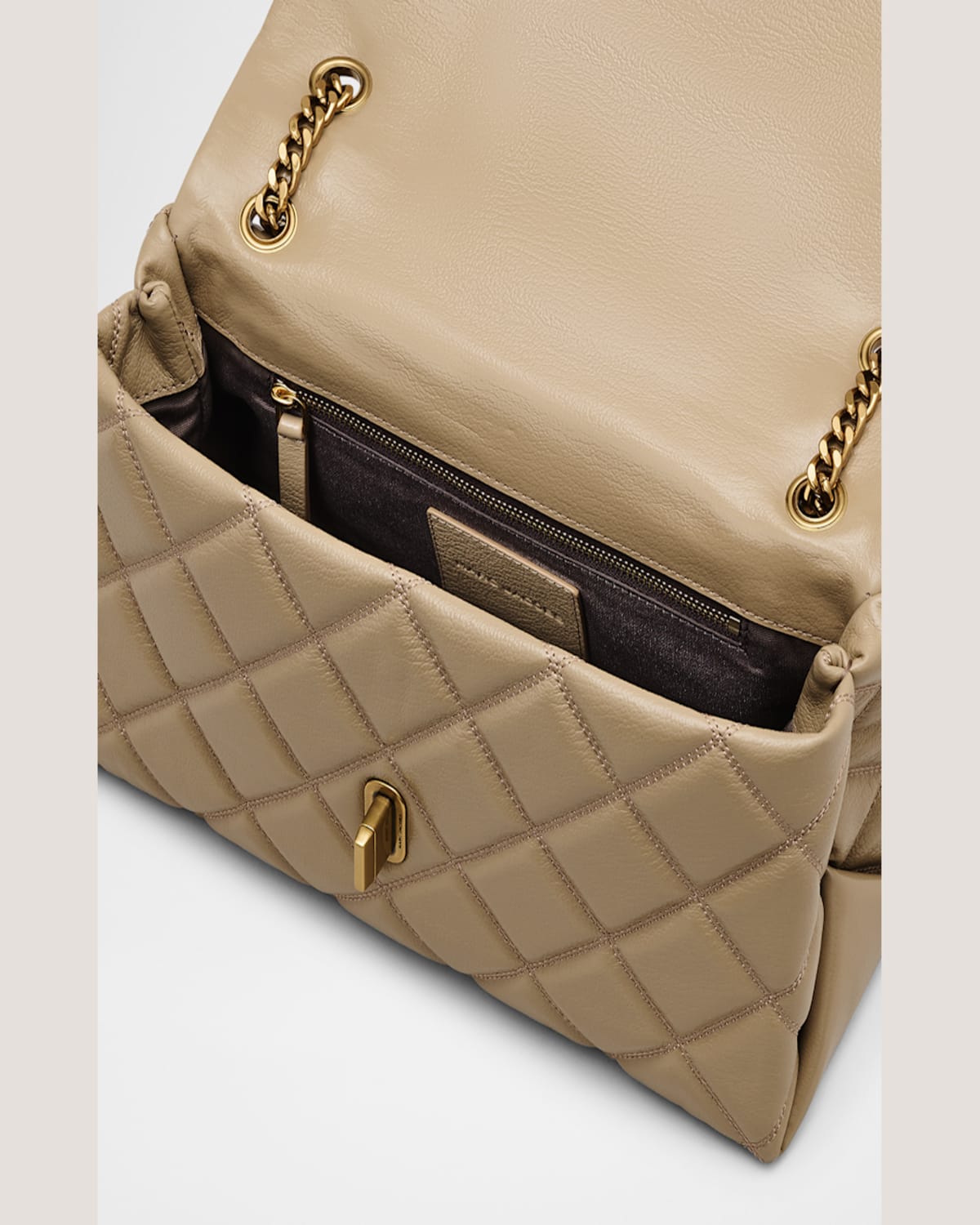 Marc Jacobs The Dual Chain Diamond Quilted Convertible Leather Shoulder Bag