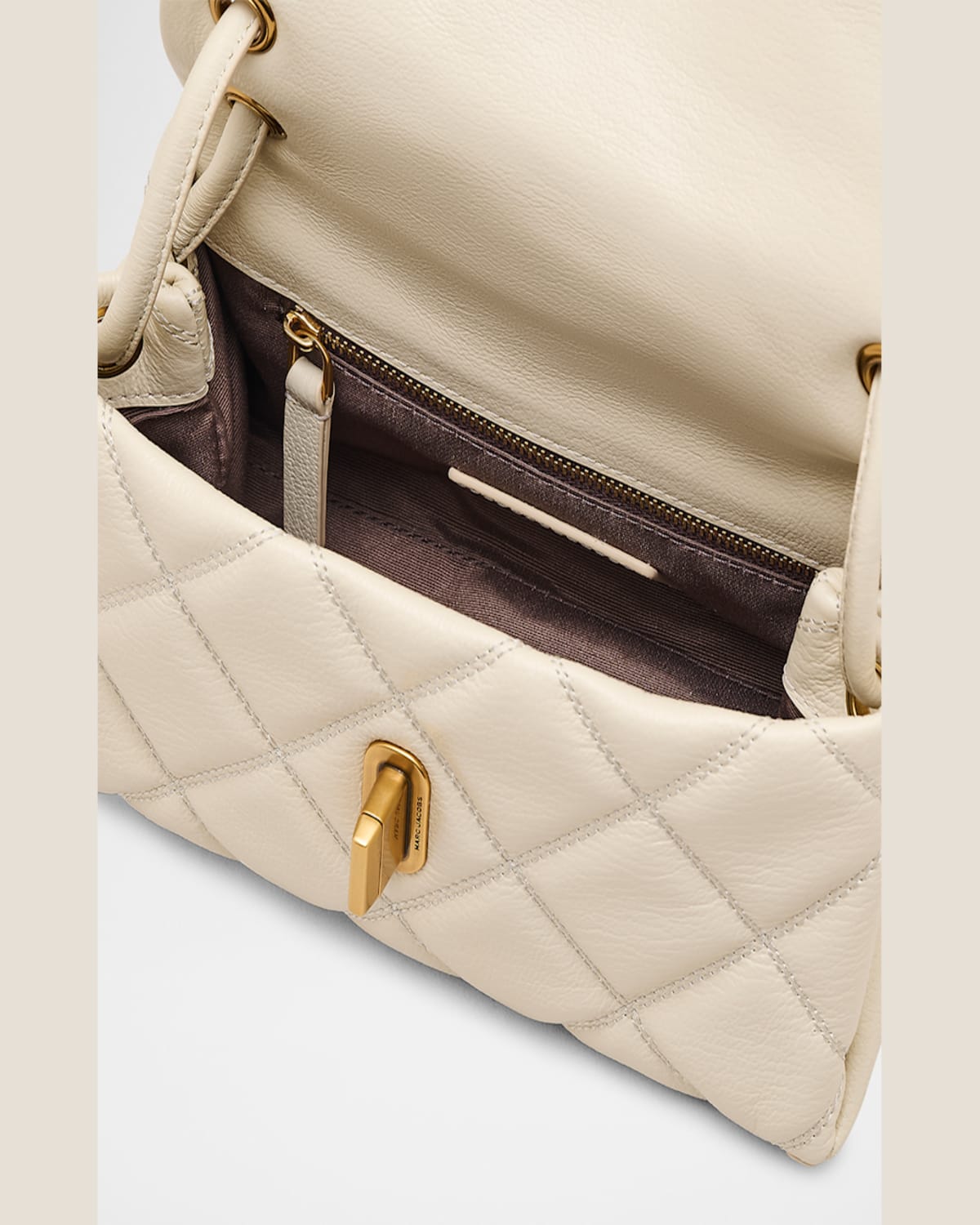 Shop Marc Jacobs The Mini Dual Shoulder Bag In Cloud White
