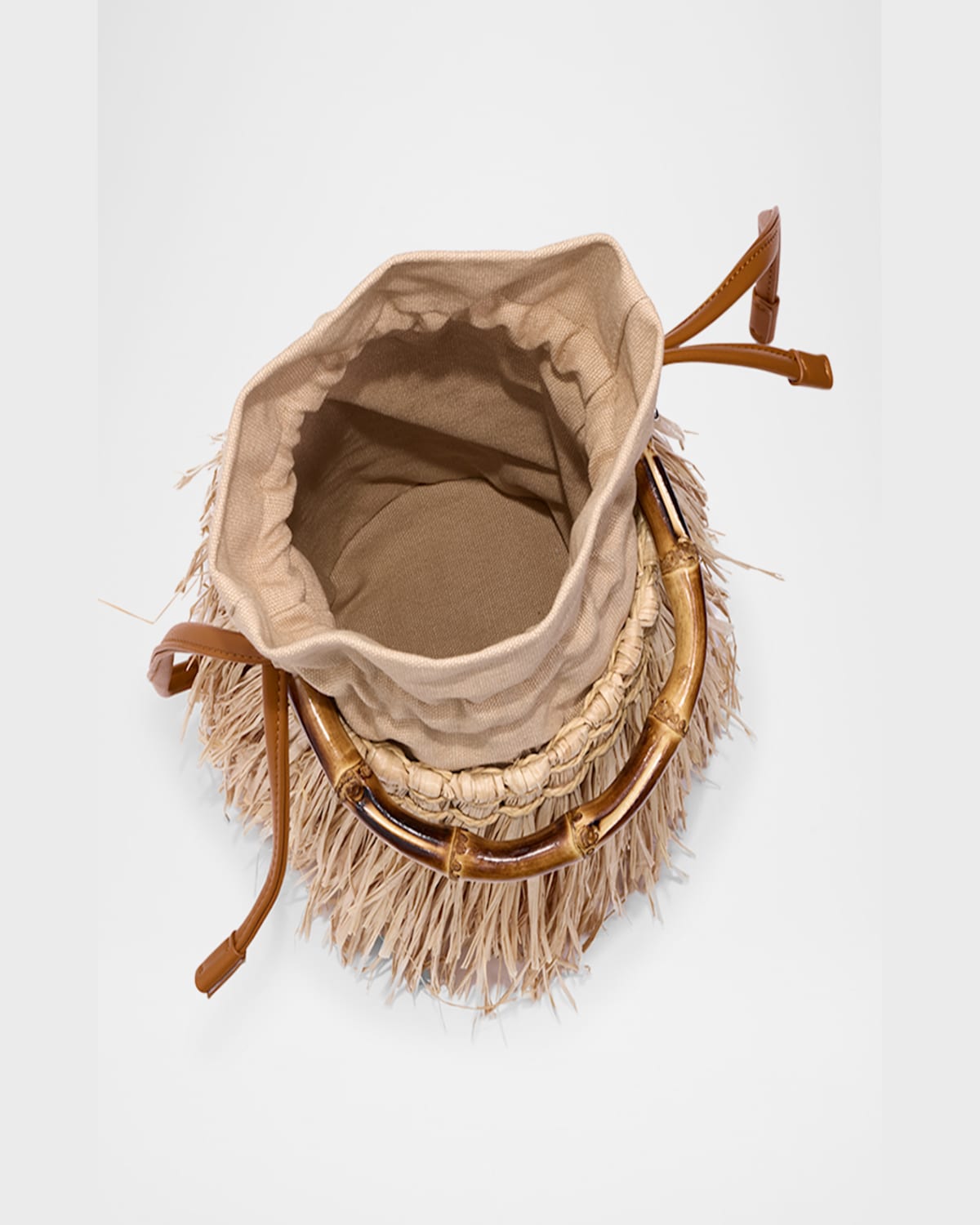 Simonmiller Tiki Fringe Raffia Top-handle Bag In Natural