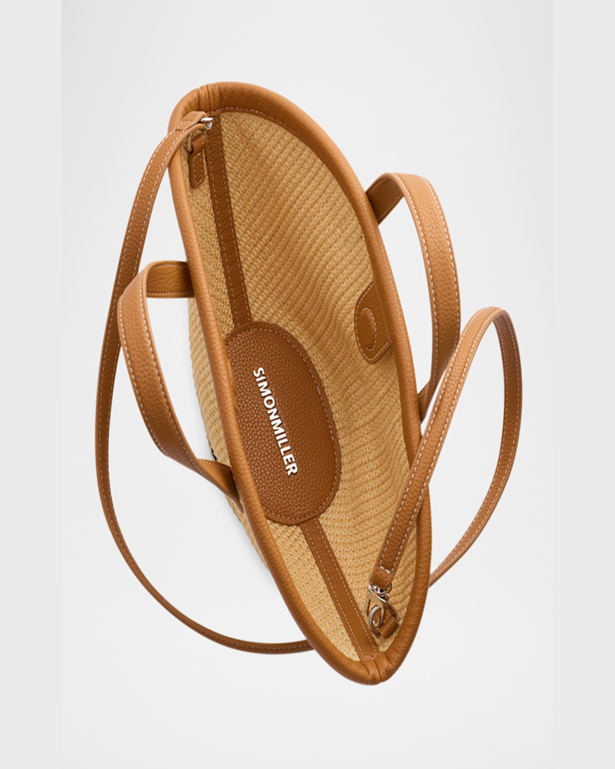 Simonmiller Mercado Mini Straw Tote Bag In Naturalblack