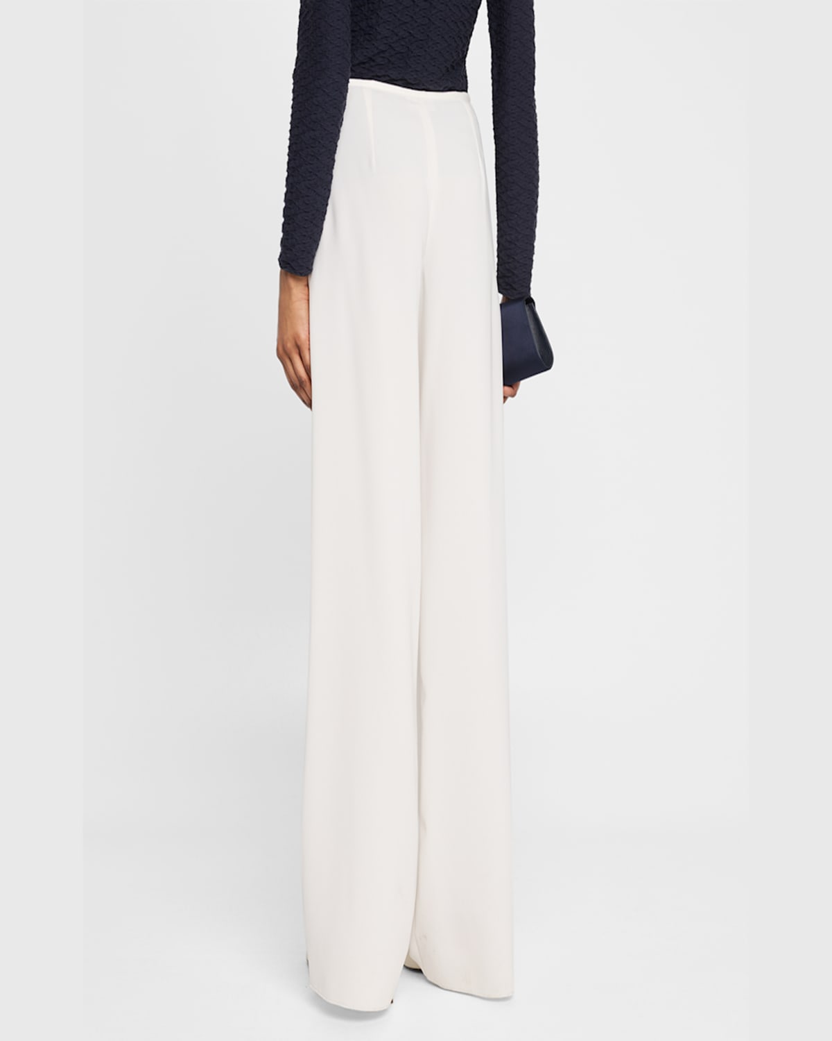 Emporio Armani High-rise Straight-leg Trousers In Off White