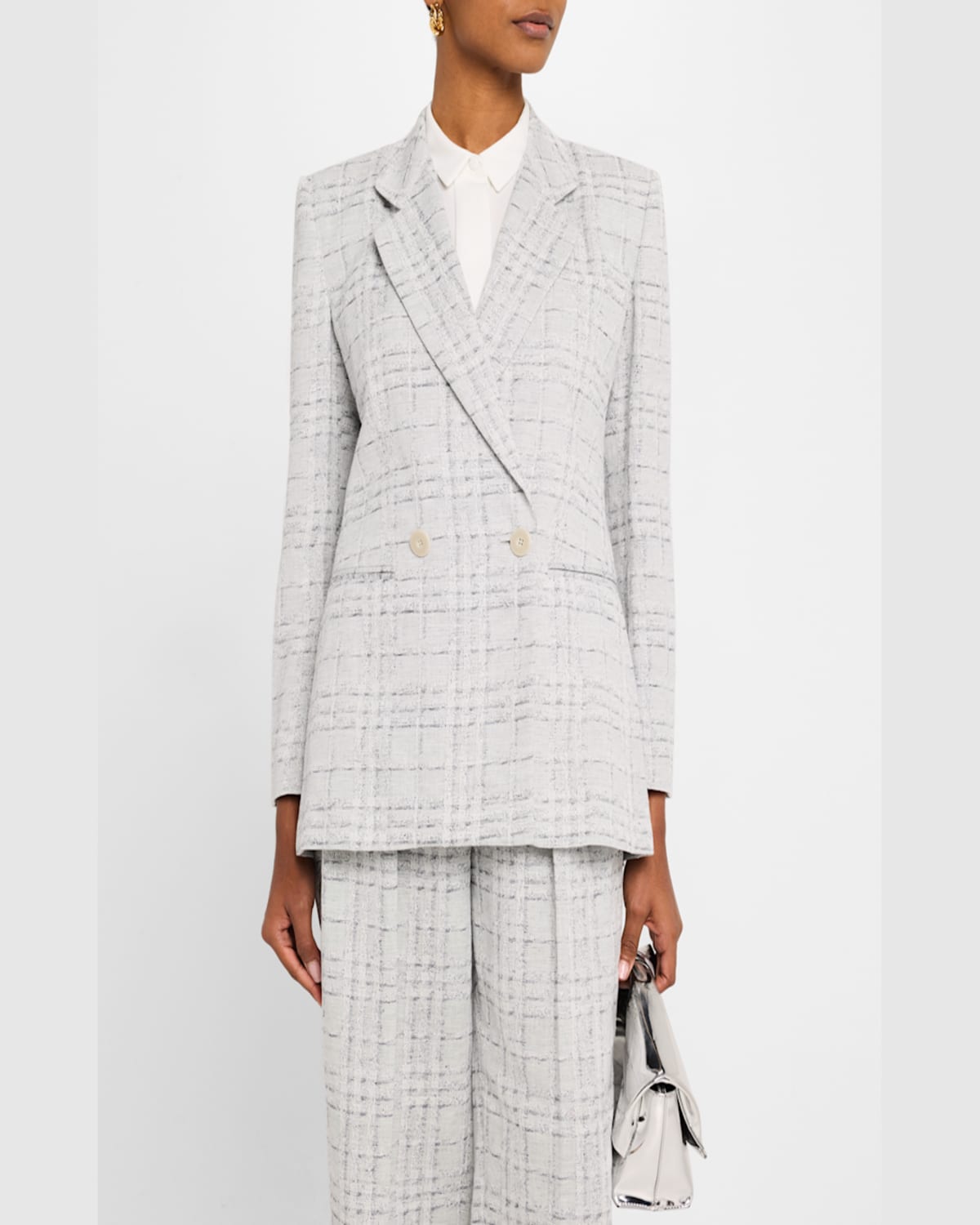 EMPORIO ARMANI DOUBLE-BREASTED CHECK BLAZER 