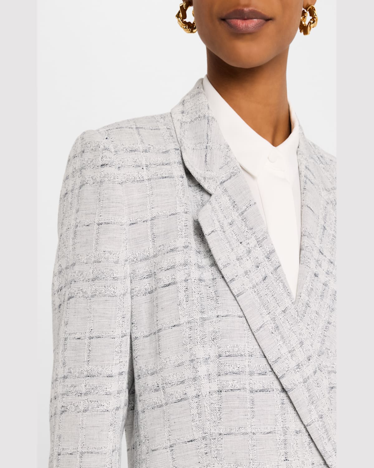 EMPORIO ARMANI DOUBLE-BREASTED CHECK BLAZER 