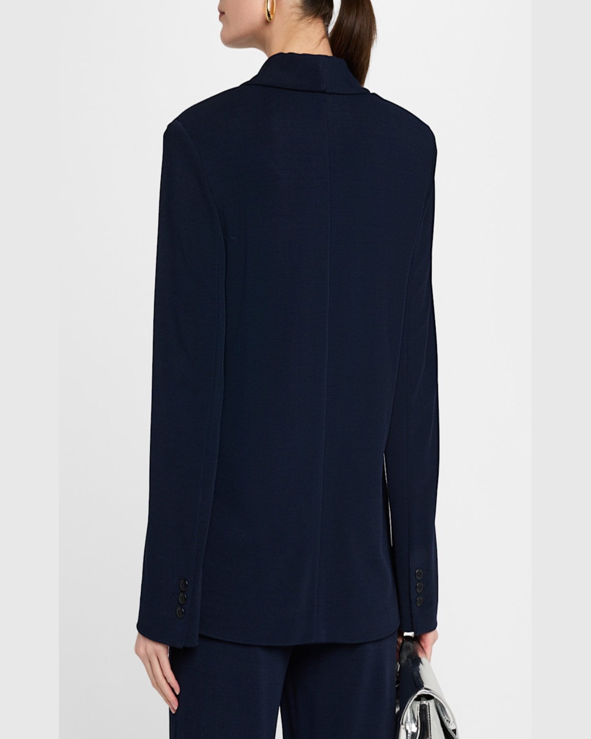 Emporio Armani Relaxed Double-breasted Blazer In Navy Blue