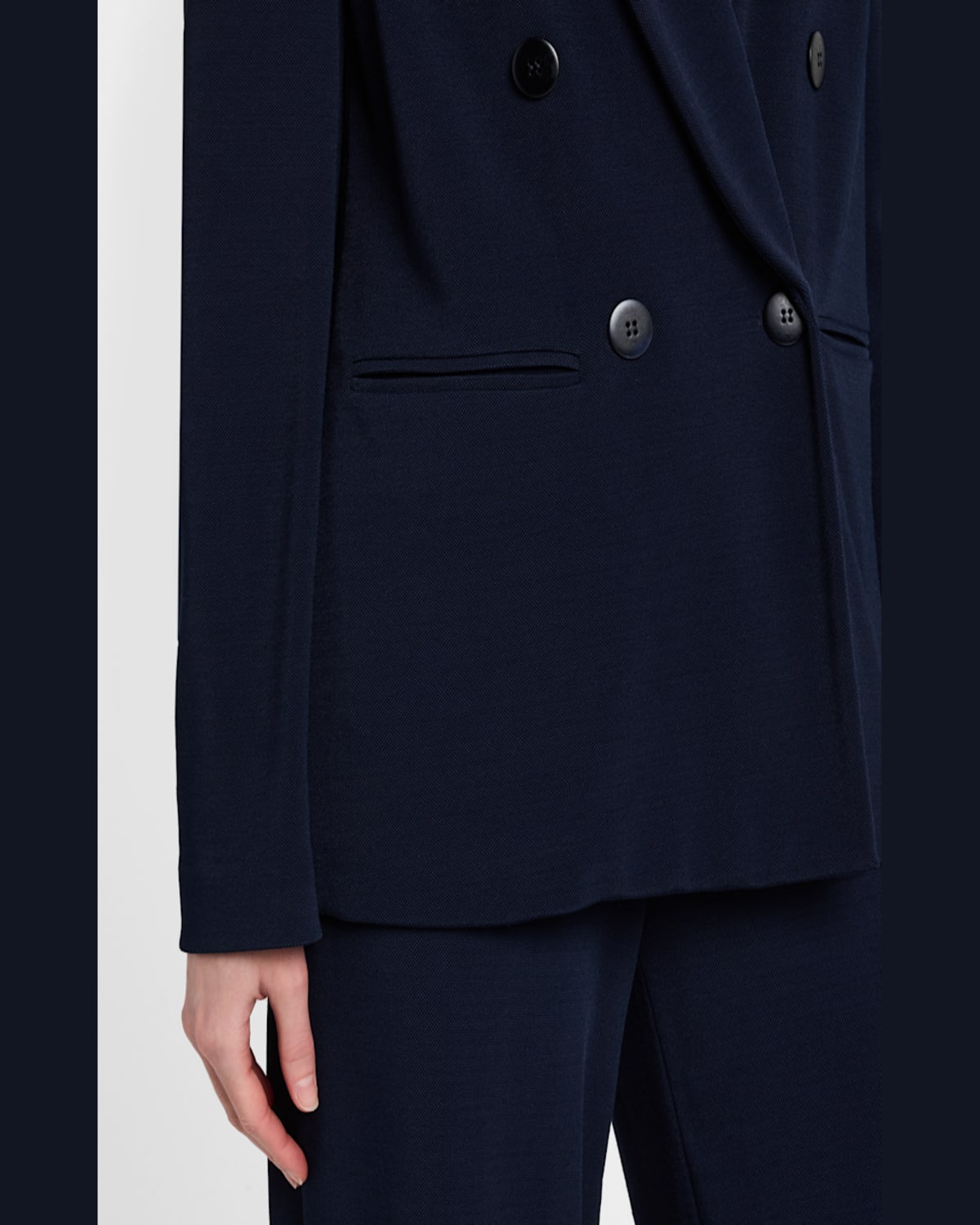 Emporio Armani Relaxed Double-breasted Blazer In Navy Blue