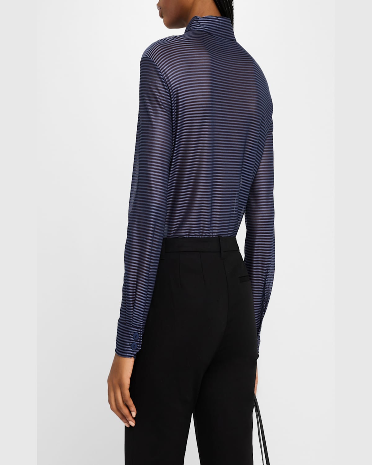 EMPORIO ARMANI BUTTON-DOWN STRIPED VISCOSE SHIRT 
