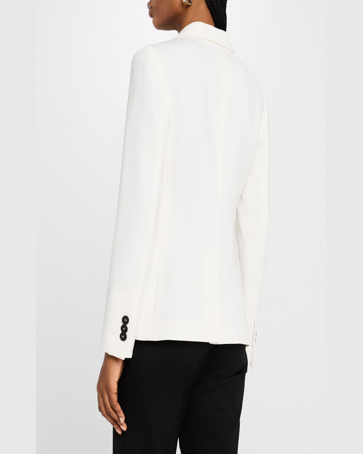 EMPORIO ARMANI SINGLE-BREASTED CONTRAST BUTTON BLAZER 