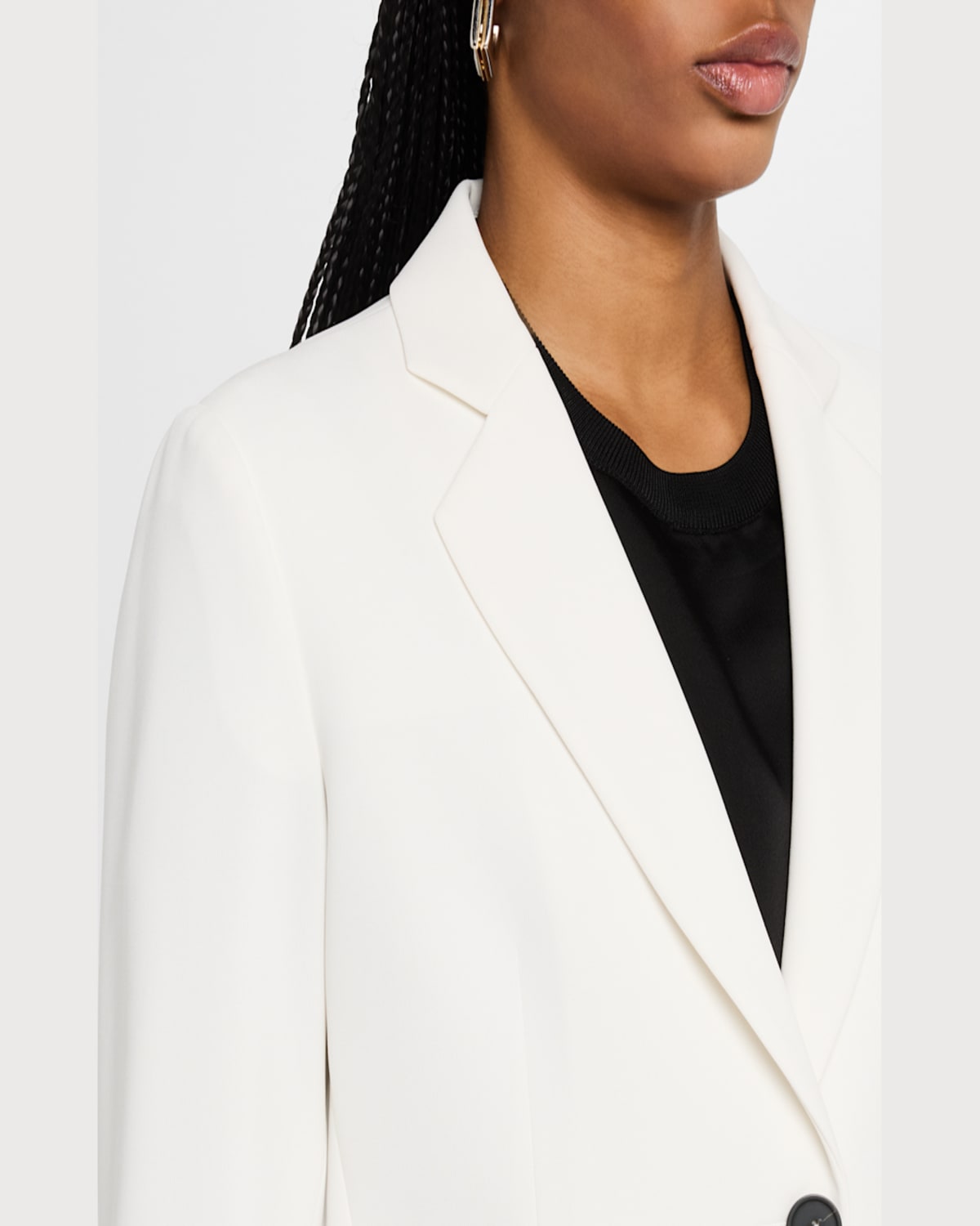 EMPORIO ARMANI SINGLE-BREASTED CONTRAST BUTTON BLAZER 