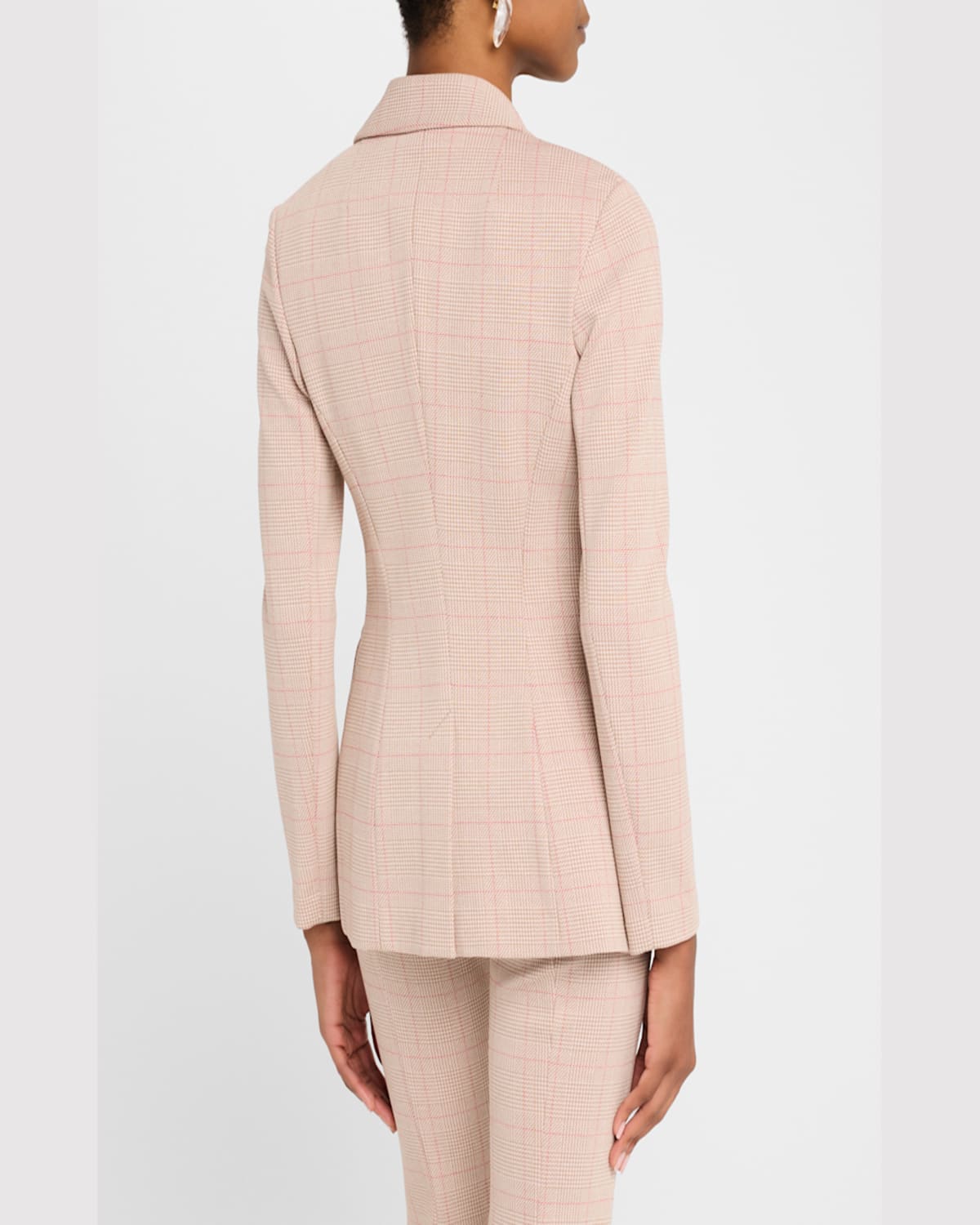 Rosetta Getty Plaid Single-breasted Jacket In Caramelred