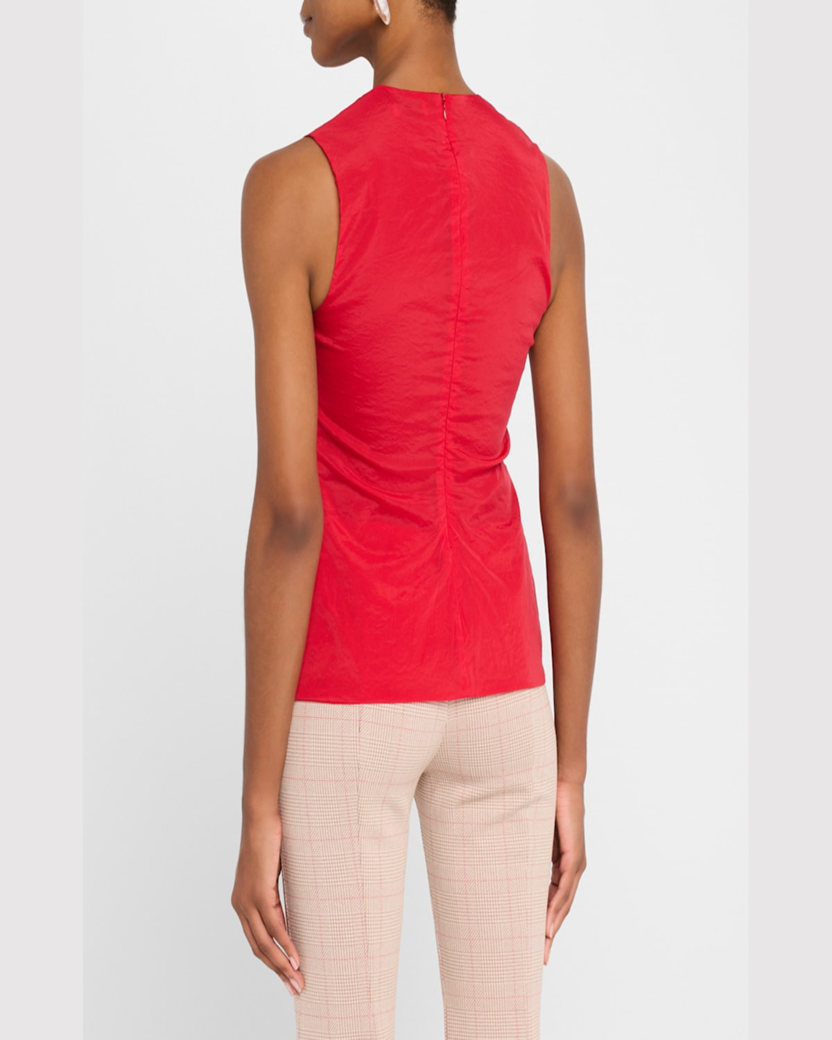 Rosetta Getty Fitted Crewneck Tank Top In Red