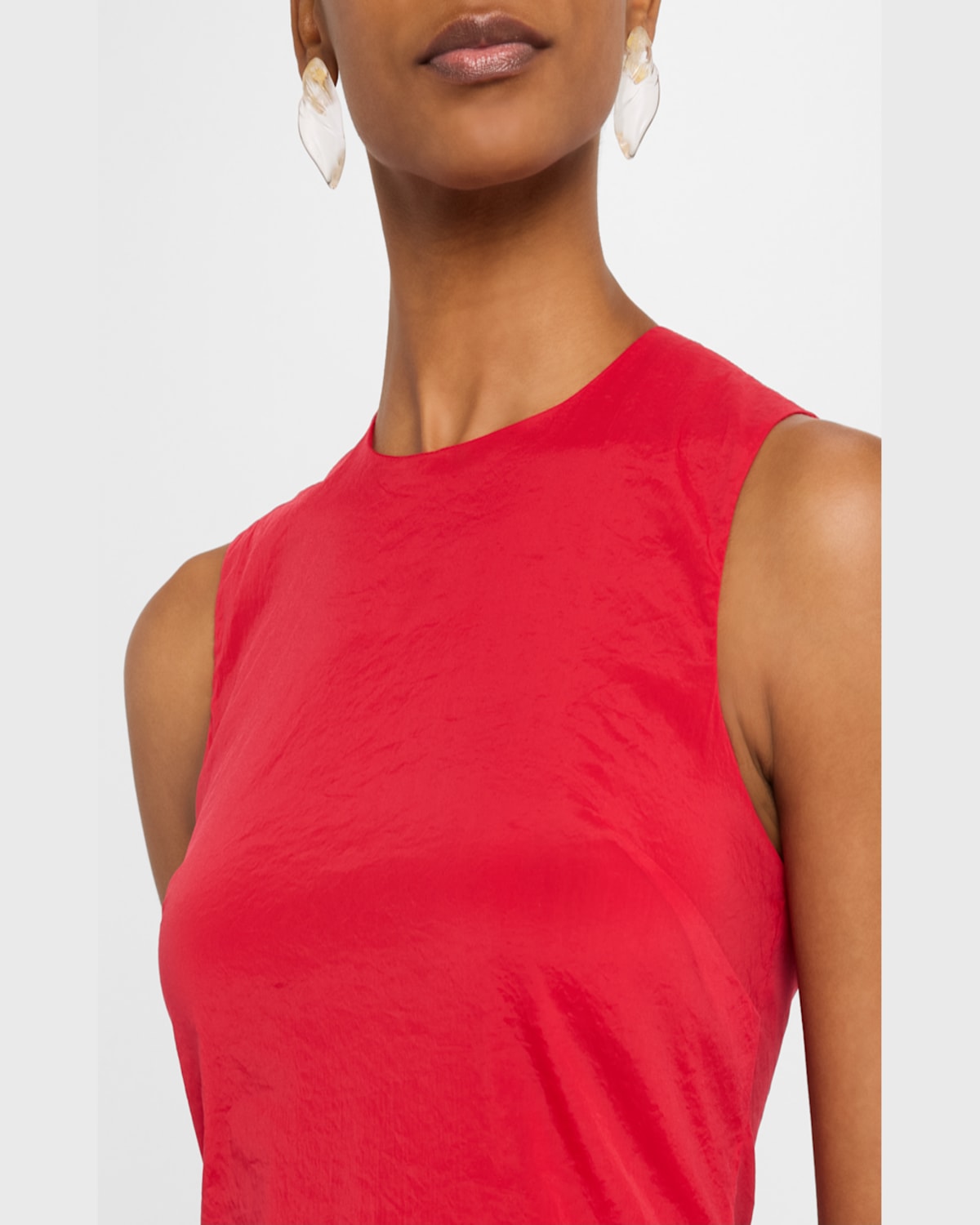 Rosetta Getty Fitted Crewneck Tank Top In Red