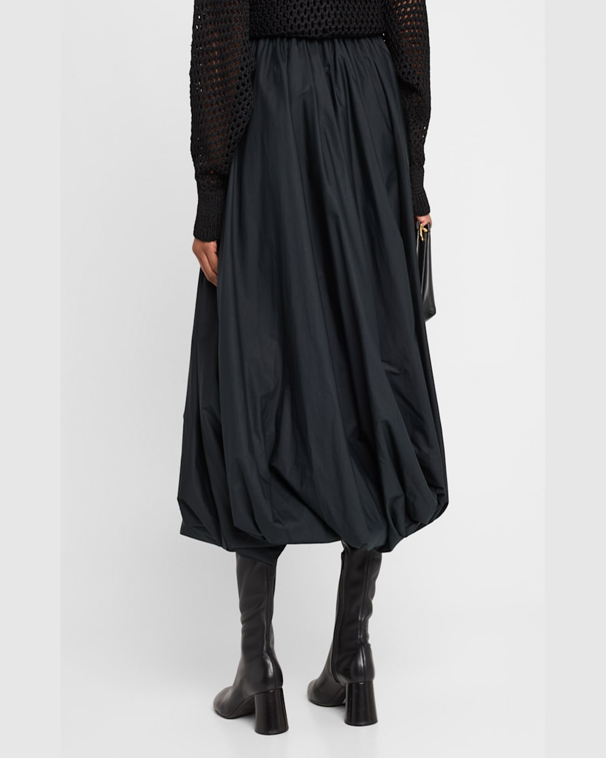 Rosetta Getty Cotton Twisted Bubble Maxi Skirt In Black