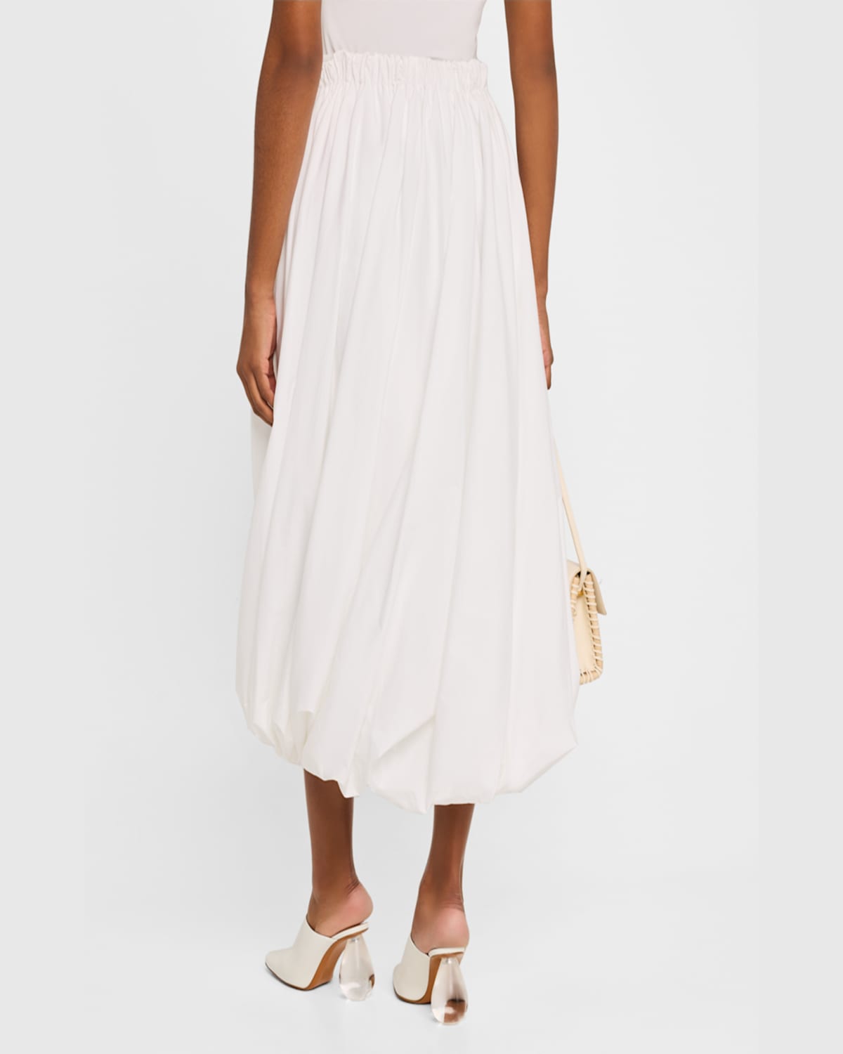 Rosetta Getty Cotton Twisted Bubble Maxi Skirt In White