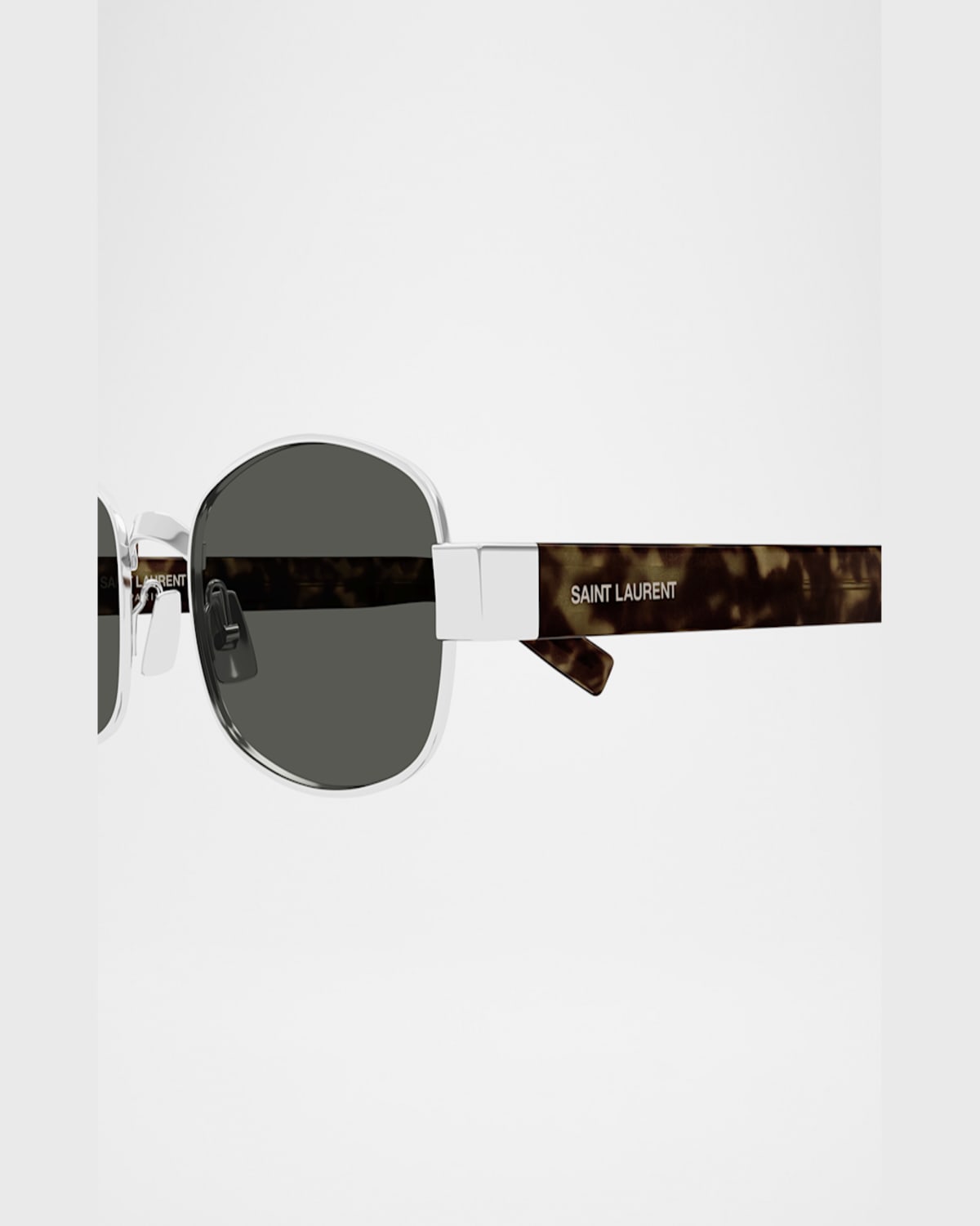 Saint Laurent Unisex Round Metal Sunglasses In Silver