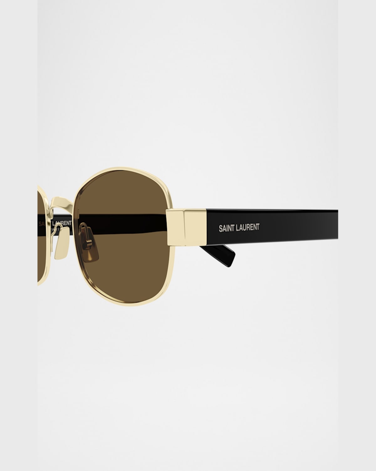 Saint Laurent Sl 706 Linea Sl Logo 001 Gold Black Brown Sunglasses In Gold
