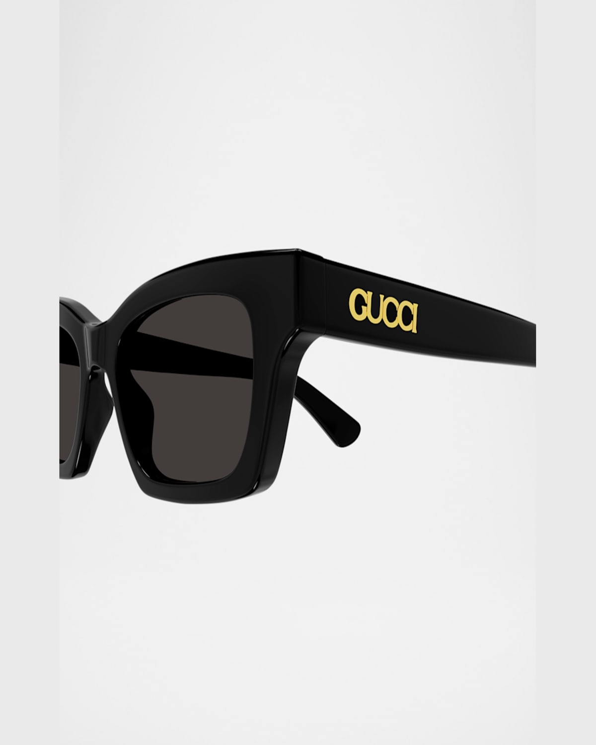 Gucci Logo Rectangular Cat-eye Sunglasses In Black