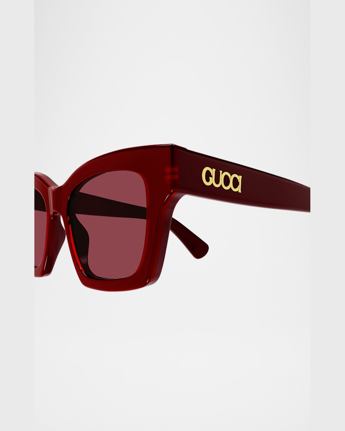 Gucci Logo Rectangular Cat-eye Sunglasses In Red