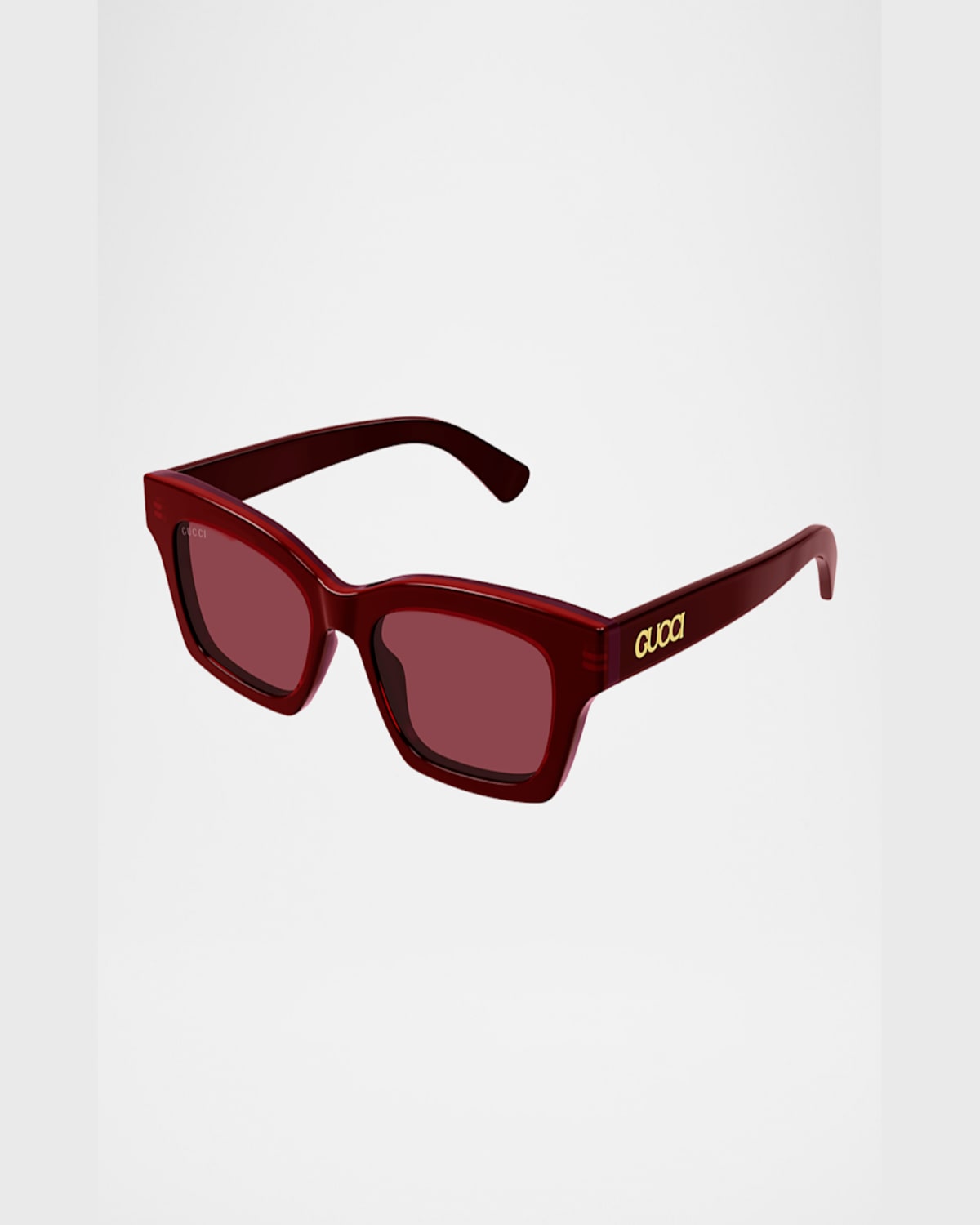 Gucci Logo Rectangular Cat-eye Sunglasses In Red