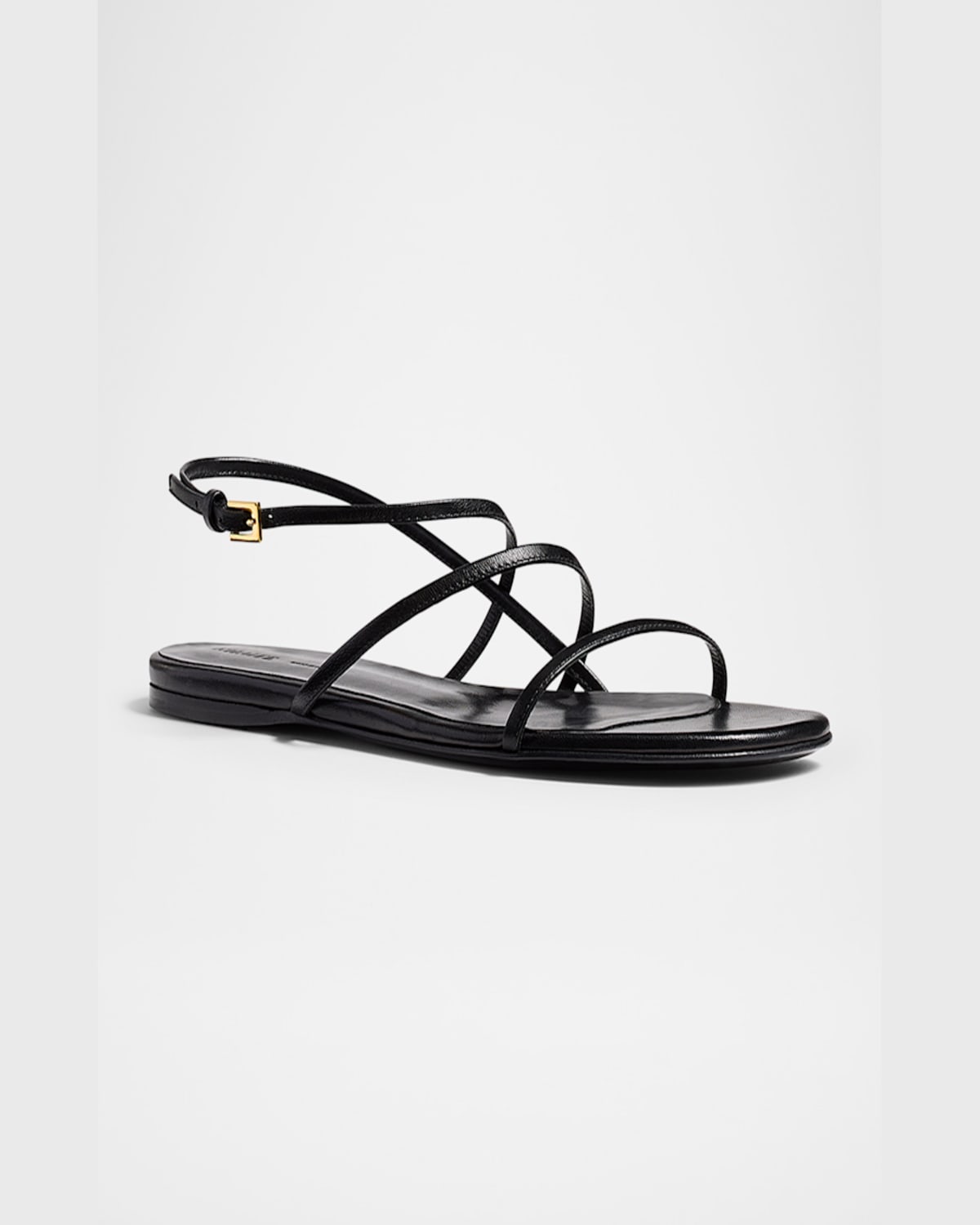 KHAITE STRAPPY LEATHER FLAT SANDALS 