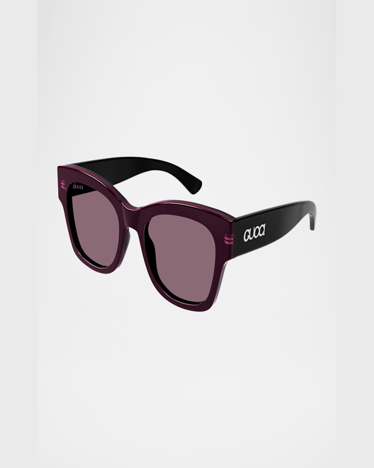 Gucci Double G Rectangle-frame Sunglasses In Black