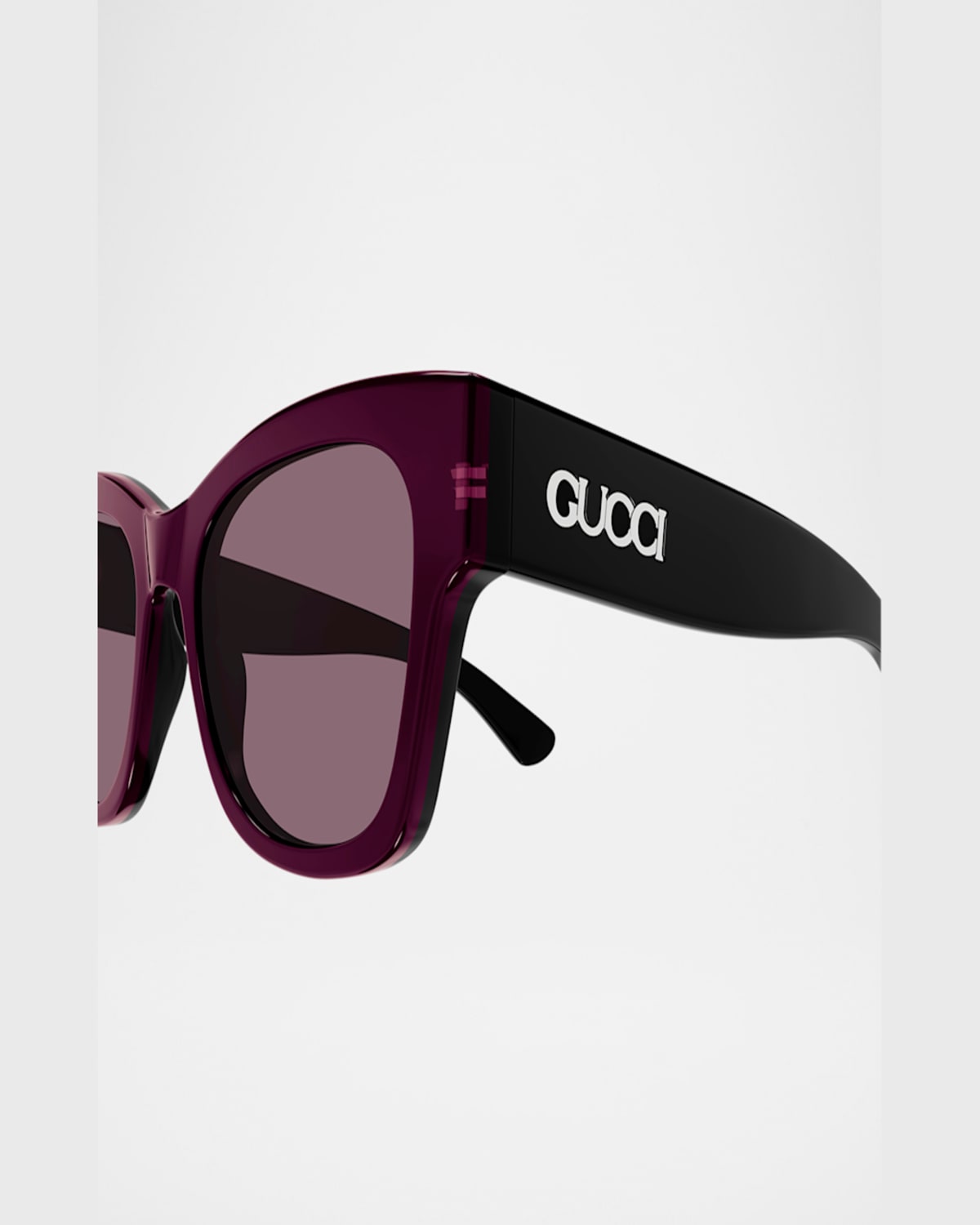 Gucci Double G Rectangle-frame Sunglasses In Black