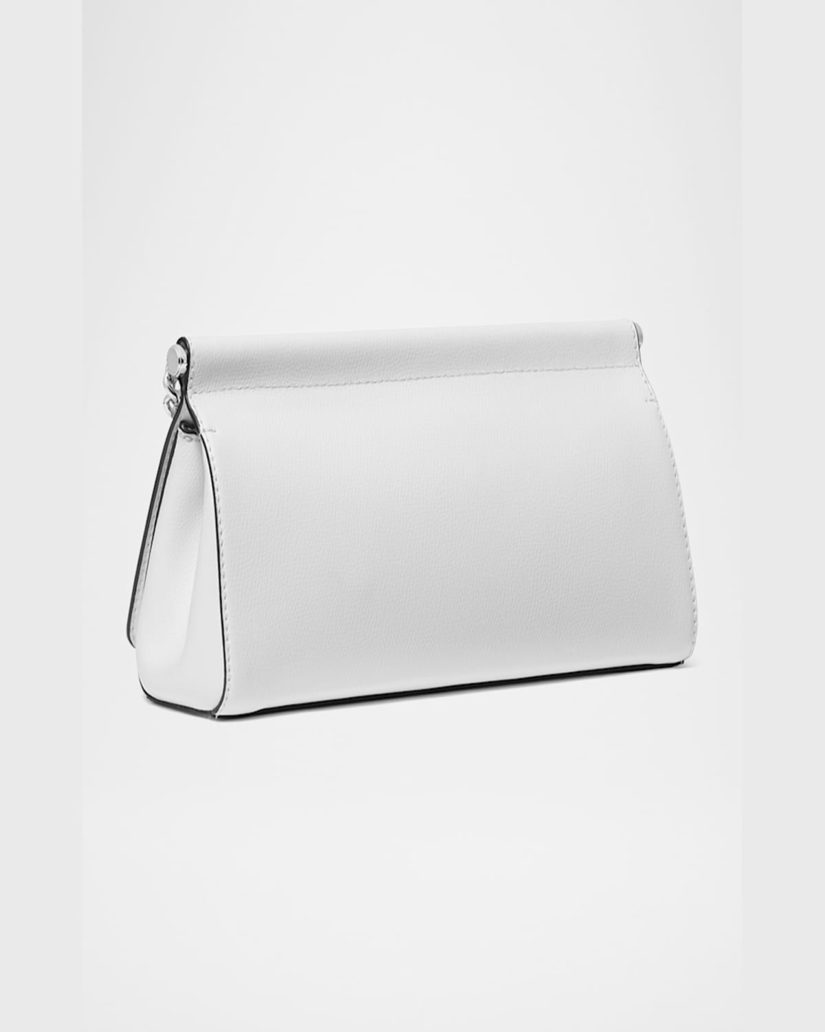 Michael Michael Kors Carmine Medium Leather Clutch Bag In Optic Whit