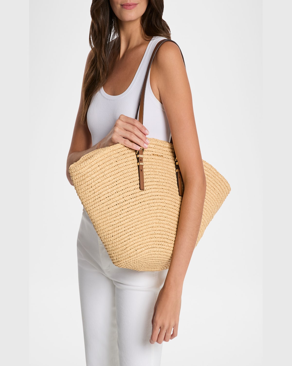 MICHAEL MICHAEL KORS ISA SMALL GRAB FABRIC TOTE BAG 