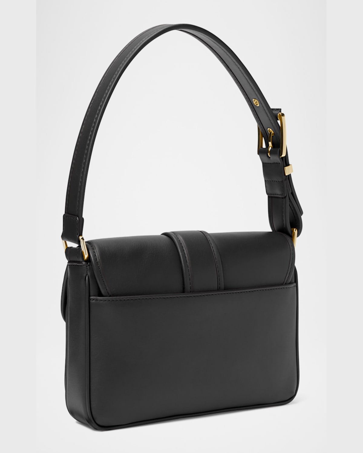 MICHAEL MICHAEL KORS COLBY BUCKLE LEATHER SHOULDER BAG 