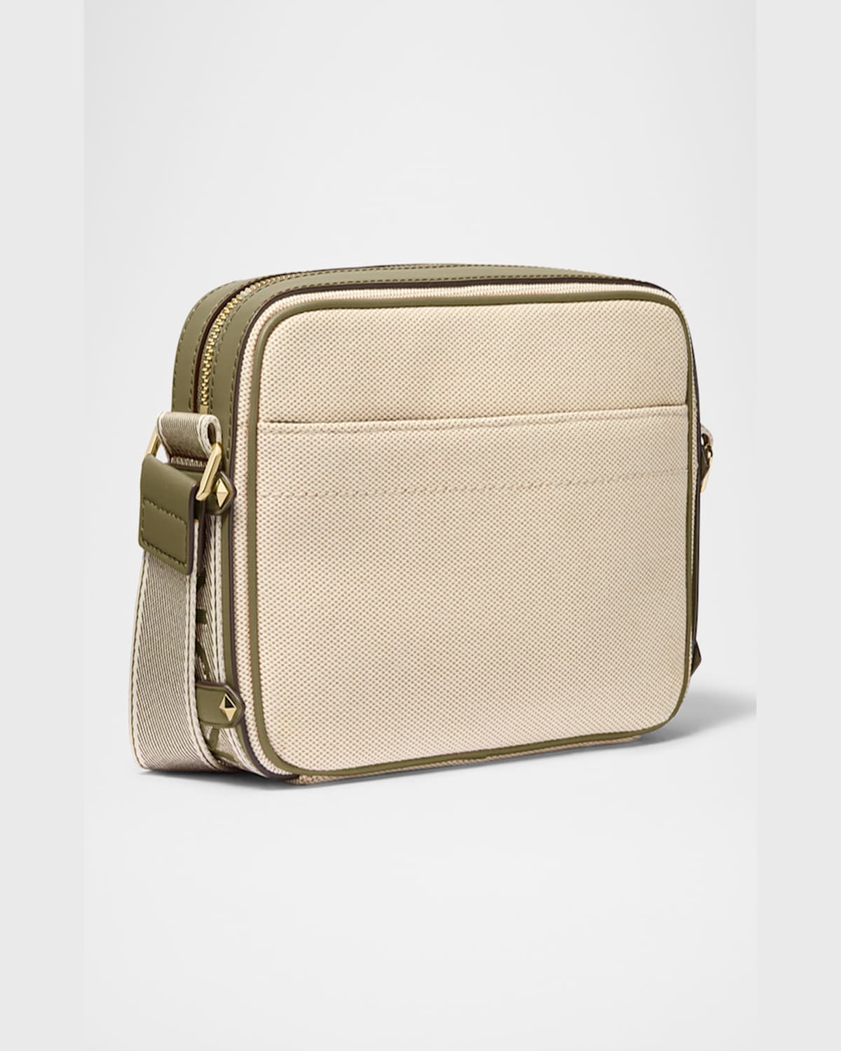 Michael Michael Kors Maeve Large Pocket Canvas Crossbody Bag In Safari Gre