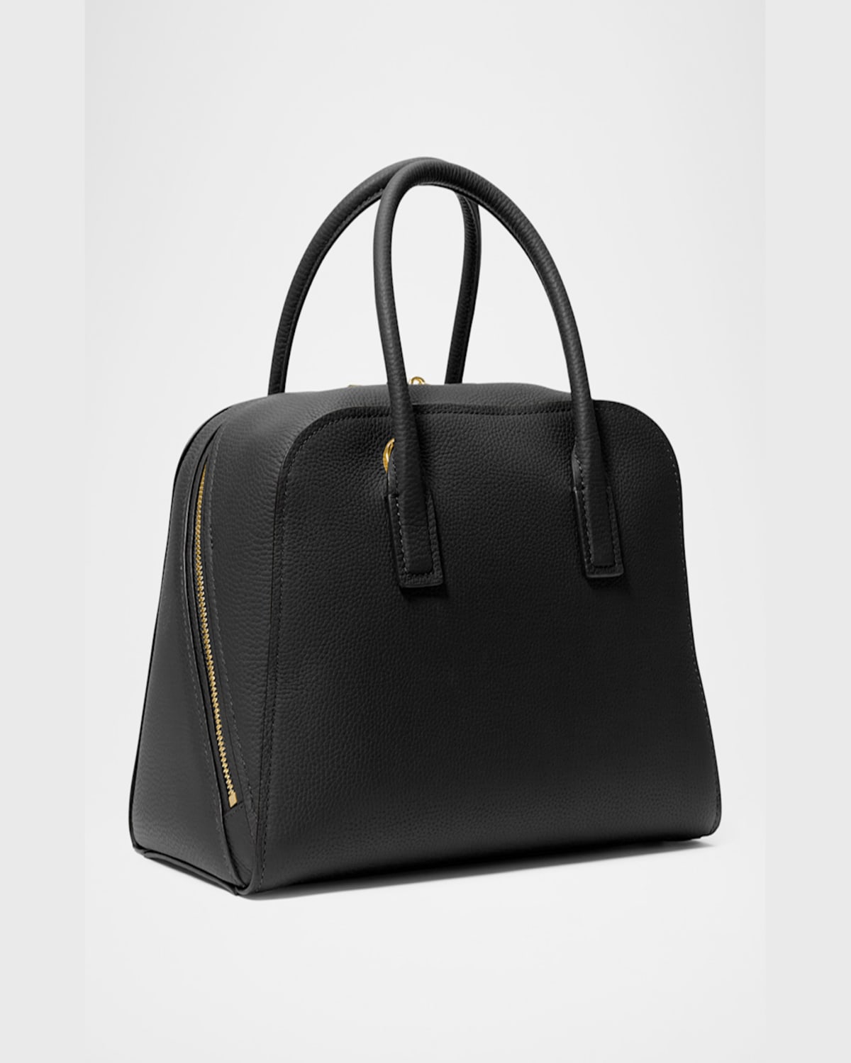 Michael Michael Kors Medium Zip Leather Satchel Bag In Black